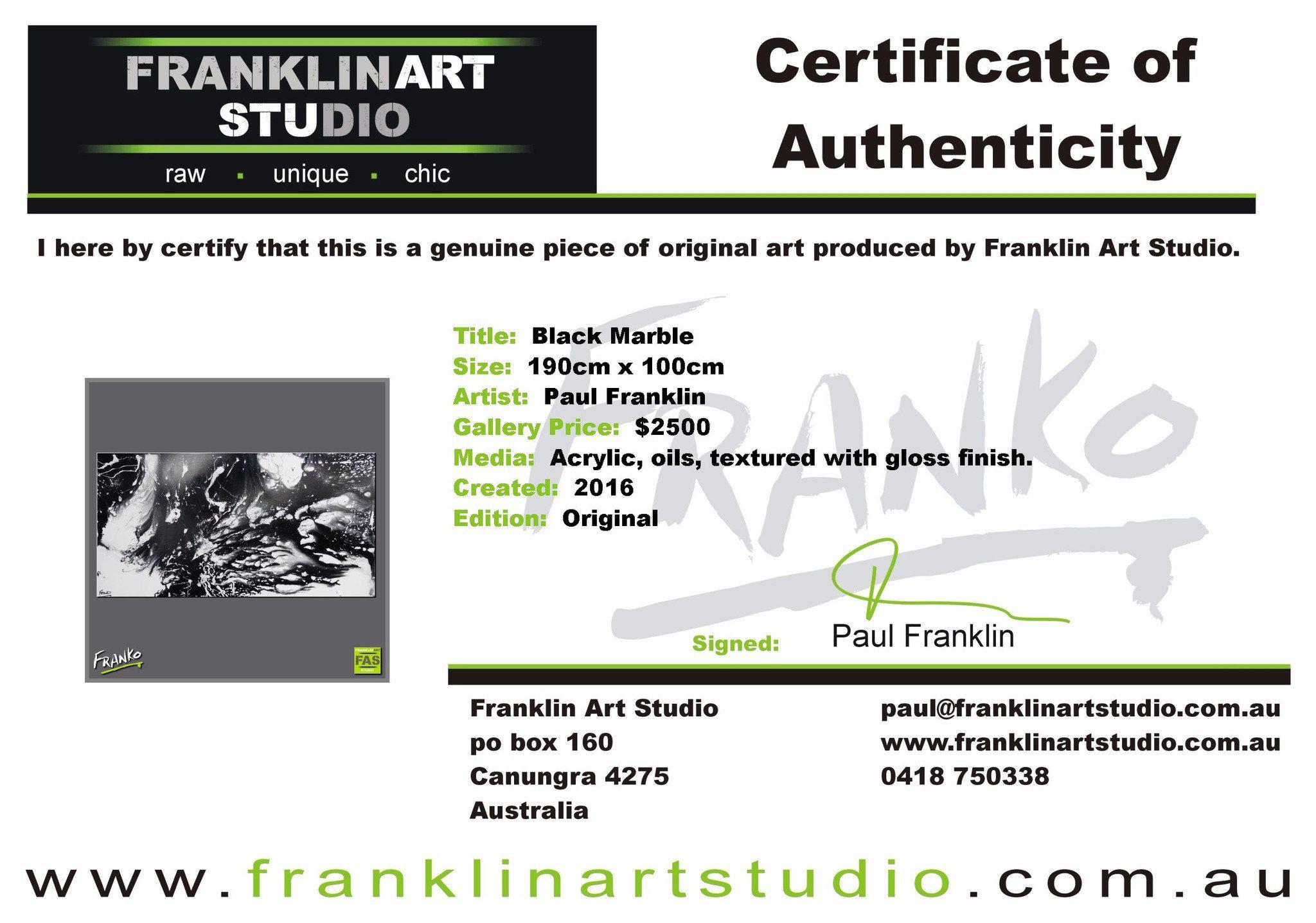 Black Marble 190cm x 100cm Black and White Abstract Painting (SOLD)-abstract-[Franko_Artist]-[The_Block]-[Dream_Homes]-[ideas]-[Grand_Designs]-[Art_Lover]-Franklin Art Studio