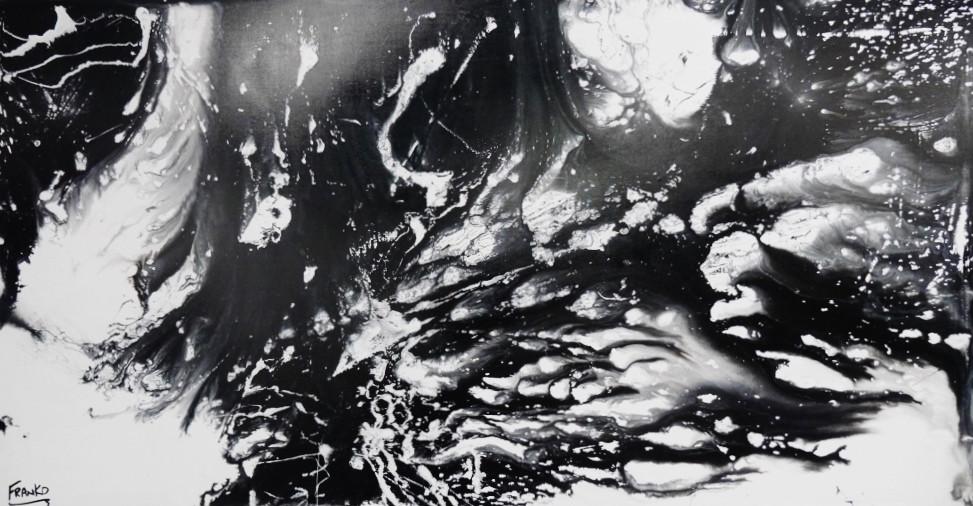 Black Marble 190cm x 100cm Black and White Abstract Painting (SOLD)-abstract-[Franko_Artist]-[Australian_artist]-[Gold_Coast]-[Brisbane]-[modern]-[contemporary]-[original]-[Large_artwork]-Franklin Art Studio