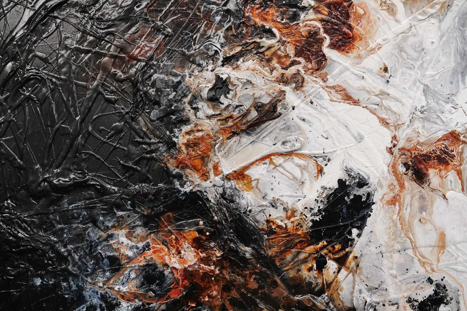 Black Oxide 160cm x 100cm Black Rust Textured Abstract Painting (SOLD)