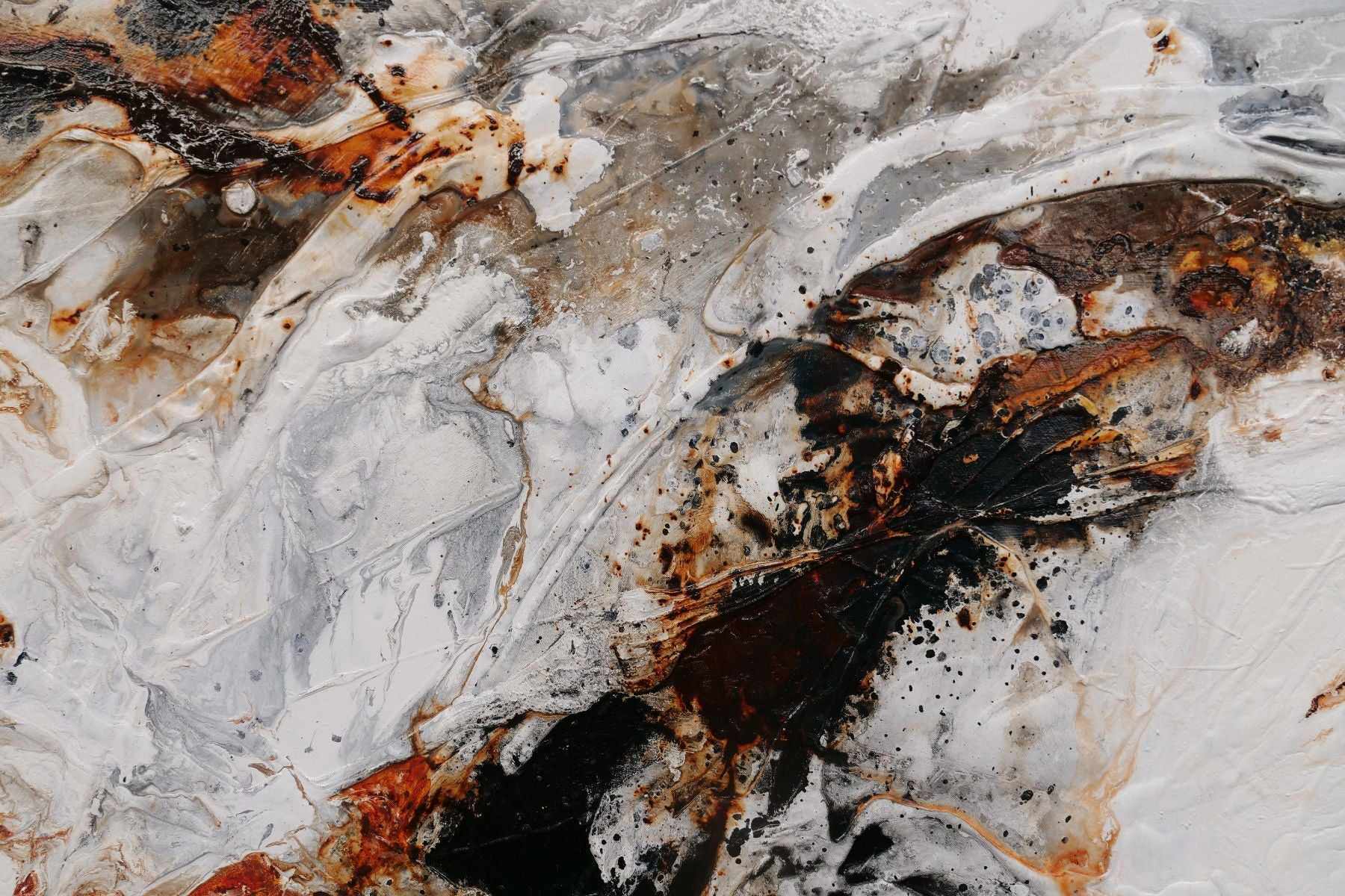 Black Oxide 160cm x 100cm Black Rust Textured Abstract Painting (SOLD)