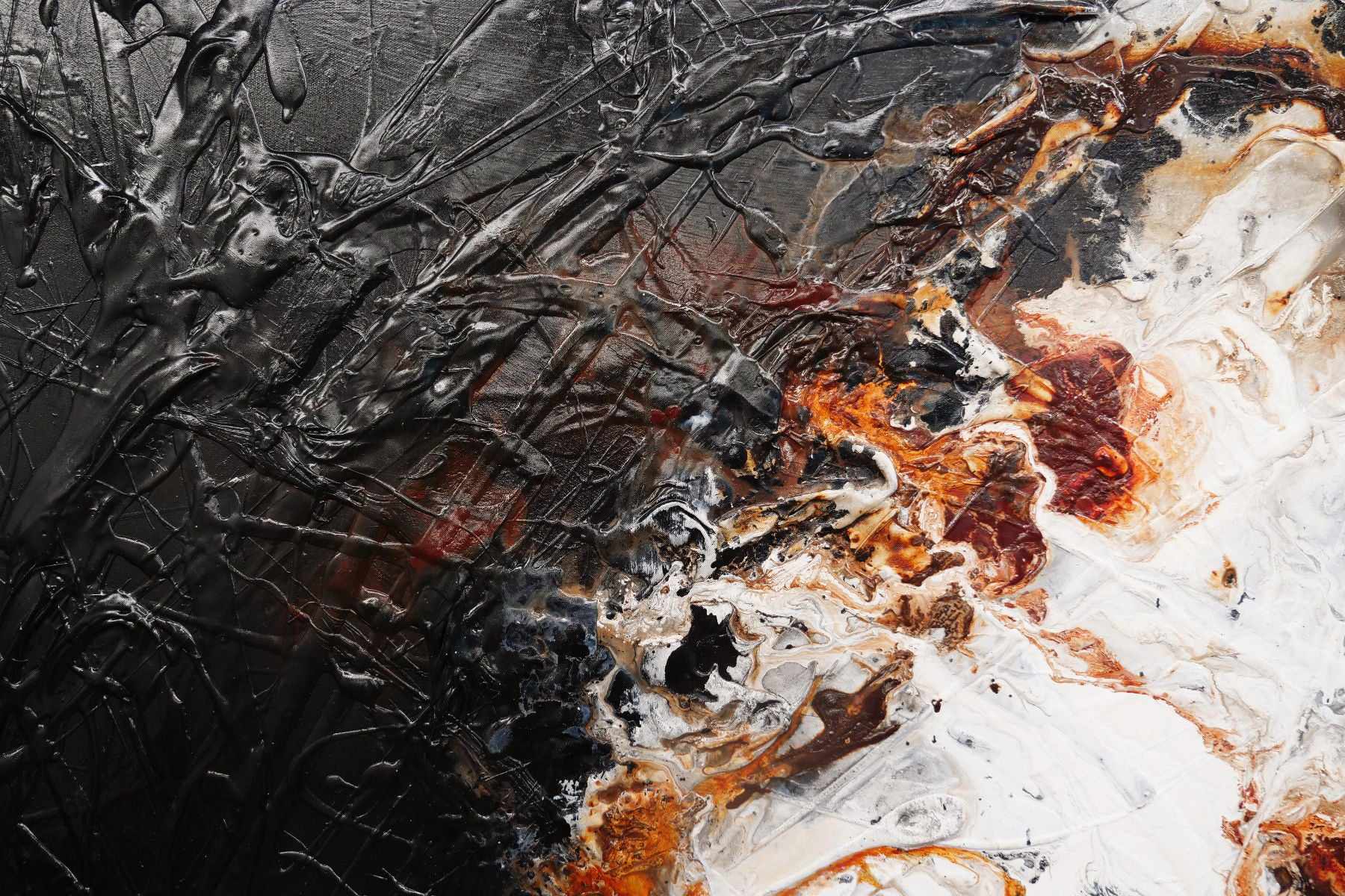 Black Oxide 160cm x 100cm Black Rust Textured Abstract Painting (SOLD)