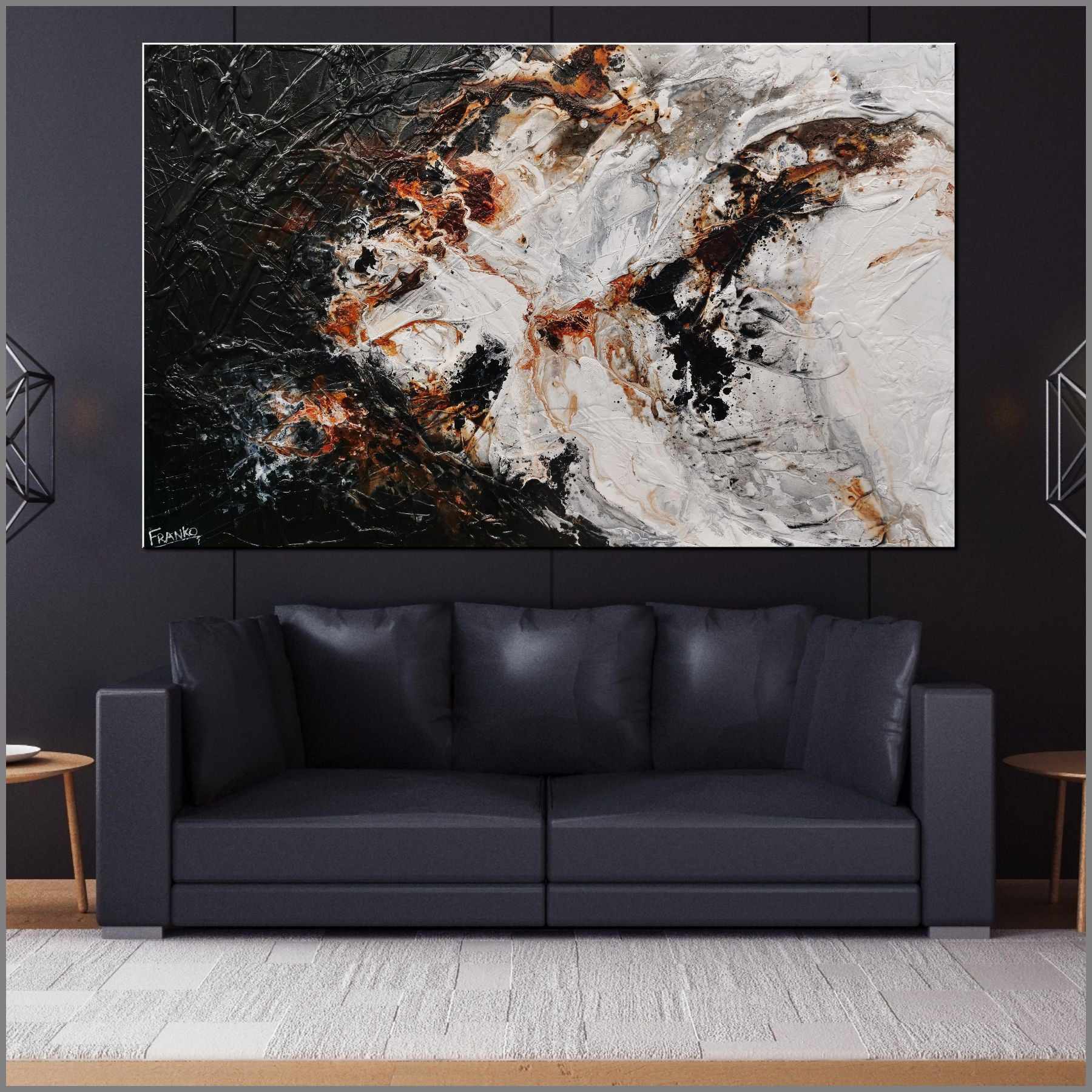 Black Oxide 160cm x 100cm Black Rust Textured Abstract Painting (SOLD)-Abstract-[Franko_Artist]-[Australian_artist]-[Gold_Coast]-[Brisbane]-[modern]-[contemporary]-[original]-[Large_artwork]-[The_Block]-[Dream_Homes]-[ideas]-[Grand_Designs]-[Art_Lover]-Franklin Art Studio