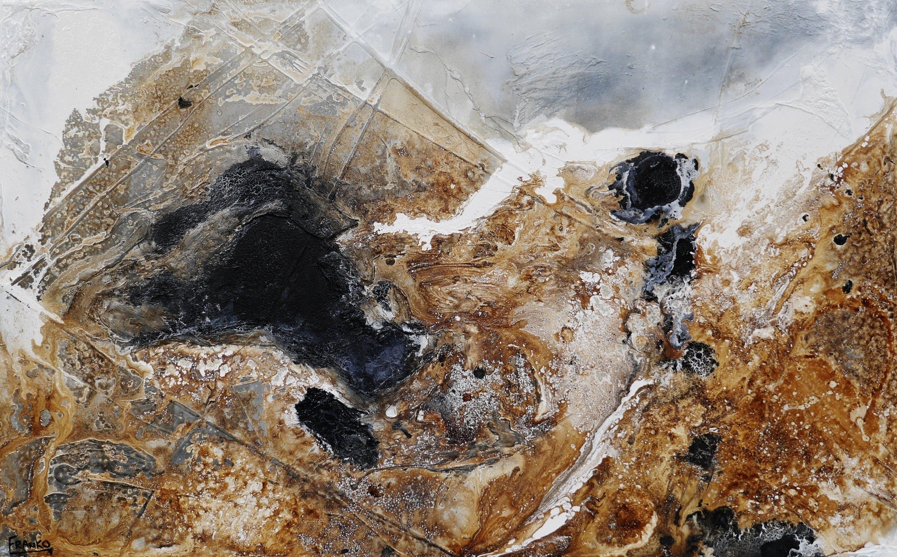 Black Russian 160cm x 100cm Brown Black Grey Textured Abstract Painting (SOLD)-Abstract-[Franko_Artist]-[Australian_artist]-[Gold_Coast]-[Brisbane]-[modern]-[contemporary]-[original]-[Large_artwork]-Franklin Art Studio