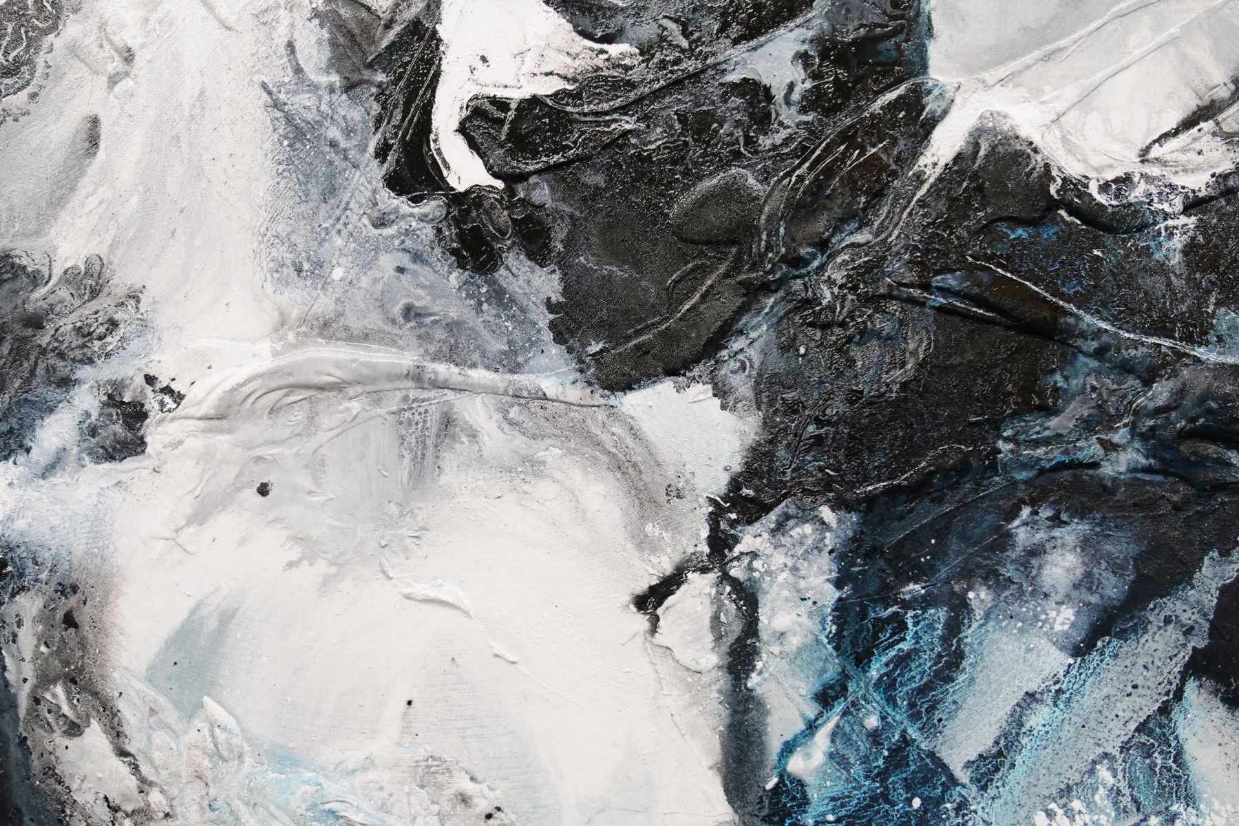 Black Sambuca 240cm x 100cm Black Grey White Textured Abstract Painting (SOLD)