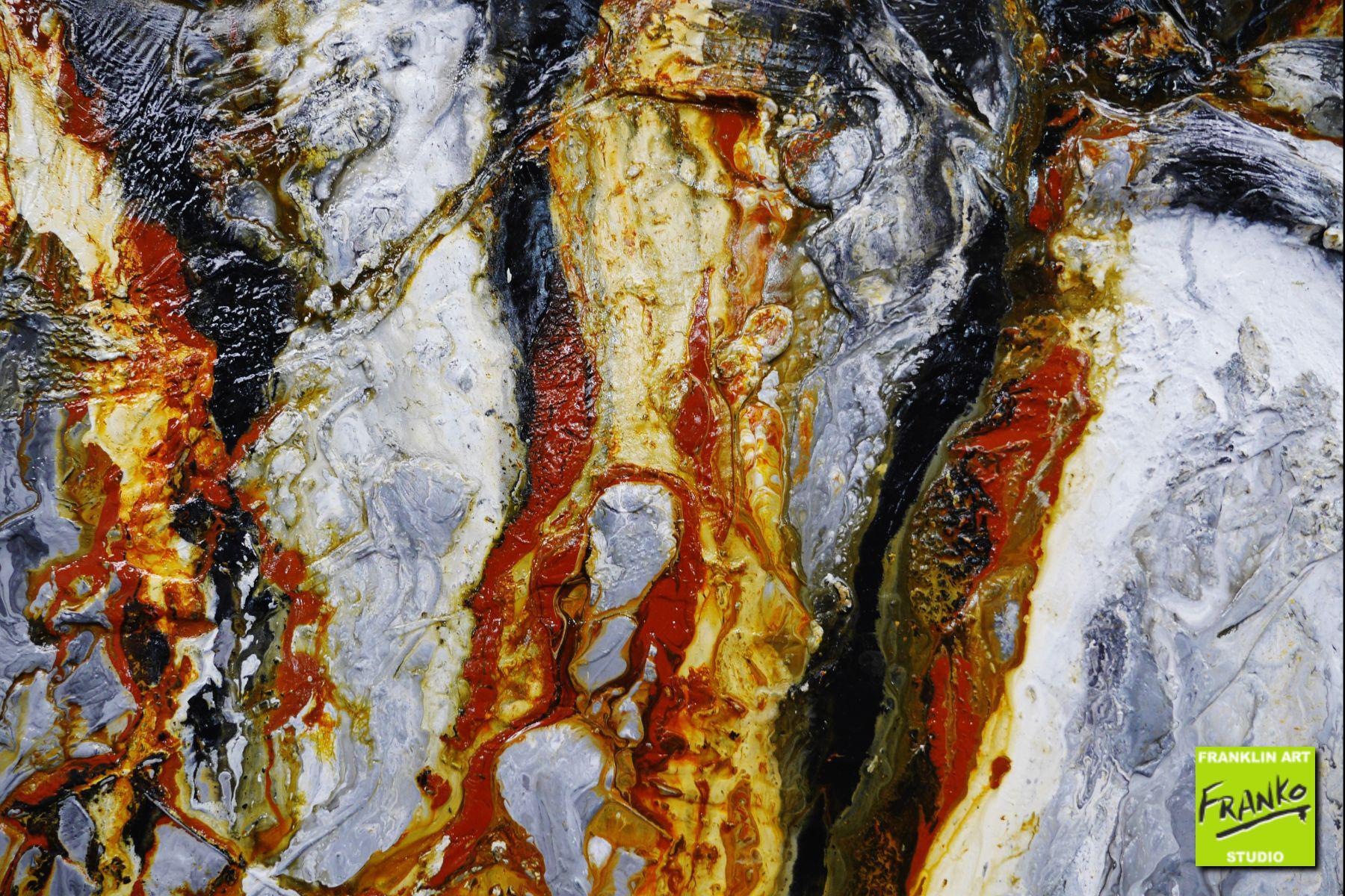 Black Sienna 120cm x 100cm Black Grey Sienna Textured Abstract Painting (SOLD)