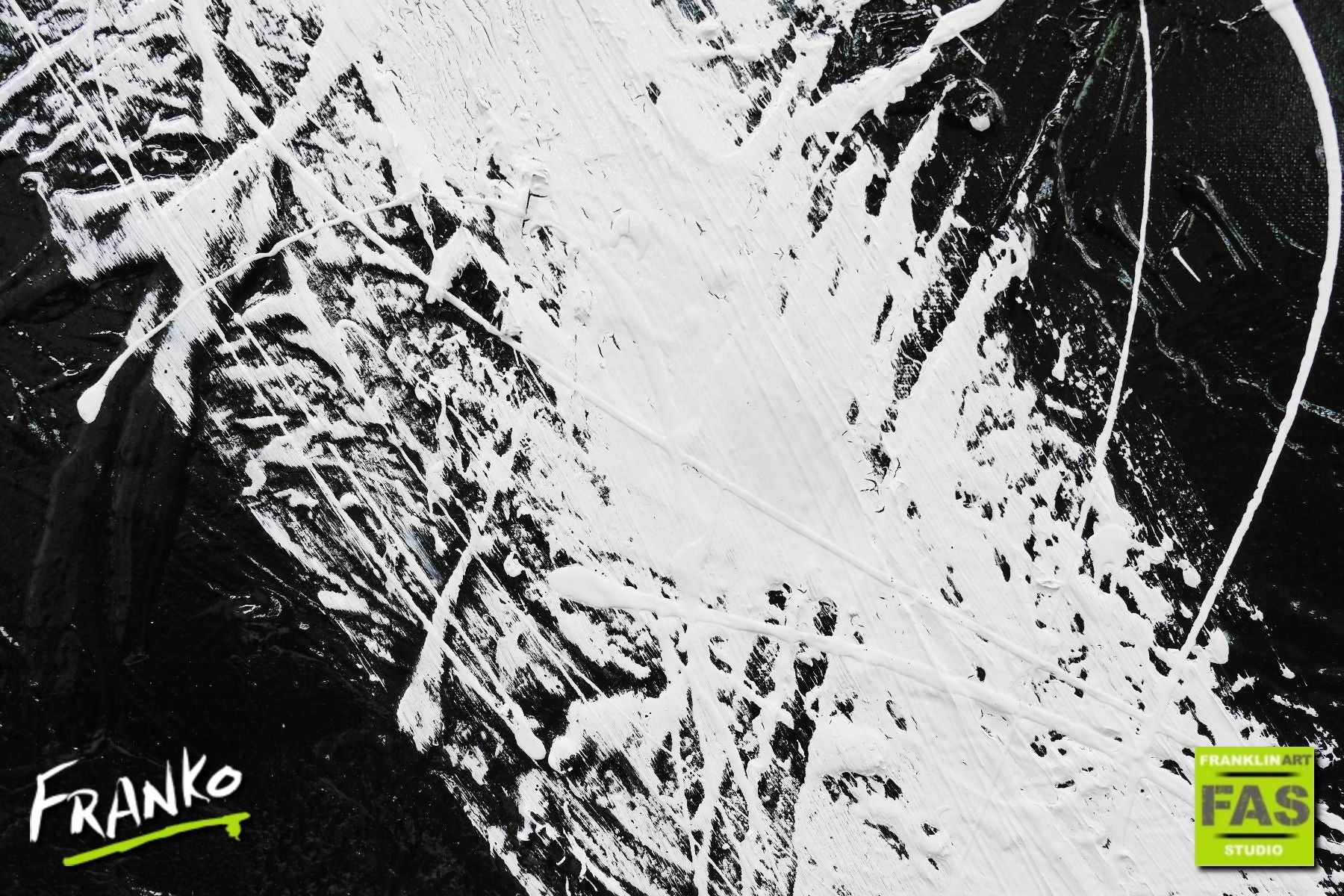 Black Tango 120cm x 150cm White Black Abstract Painting (SOLD)