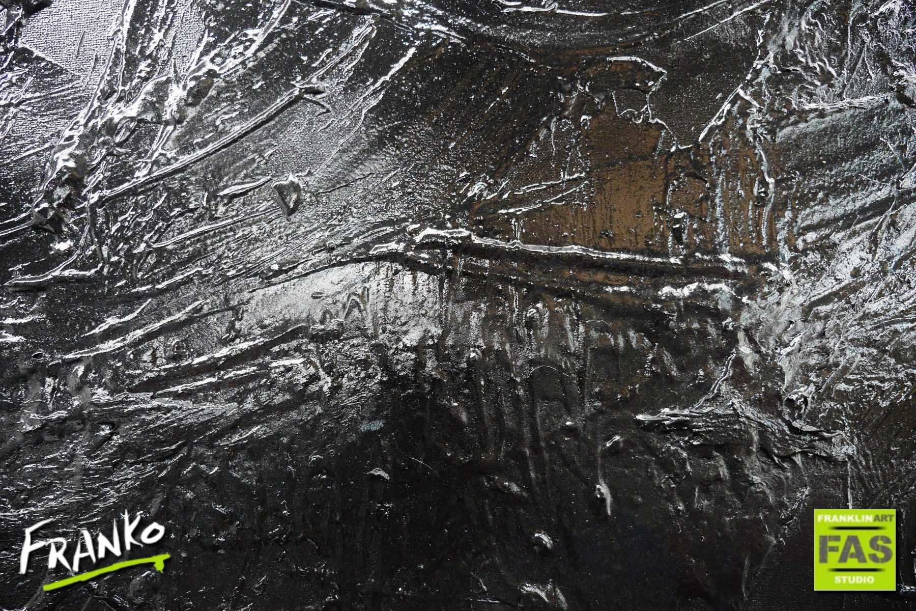 Black Tango 120cm x 150cm White Black Abstract Painting (SOLD)-Abstract-[Franko]-[Artist]-[Australia]-[Painting]-Franklin Art Studio