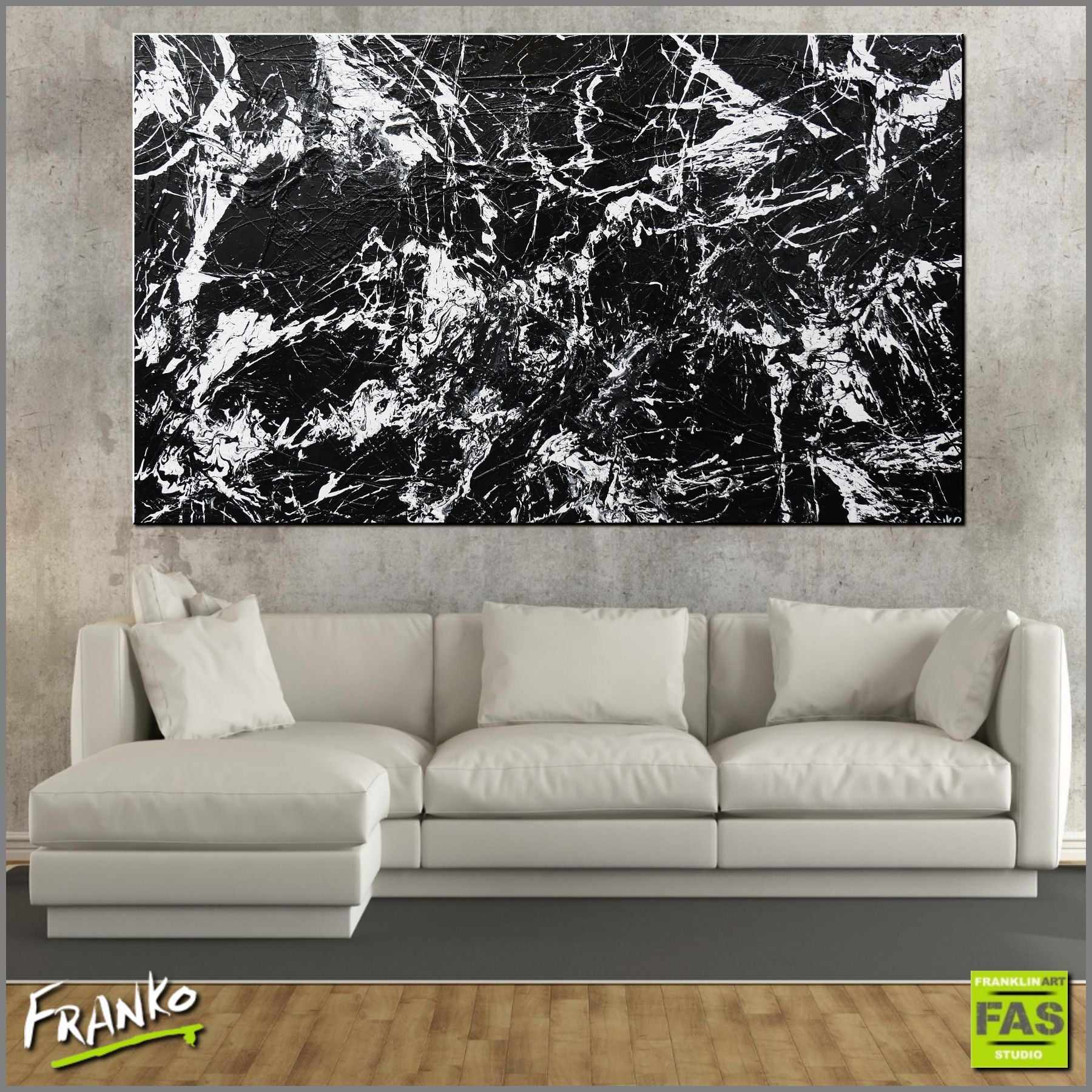 Black White Maze 250cm x 150cm Black White Huge Abstract Painting (SOLD)-Abstract-[Franko_Artist]-[Australian_artist]-[Gold_Coast]-[Brisbane]-[modern]-[contemporary]-[original]-[Large_artwork]-[The_Block]-[Dream_Homes]-[ideas]-[Grand_Designs]-[Art_Lover]-Franklin Art Studio