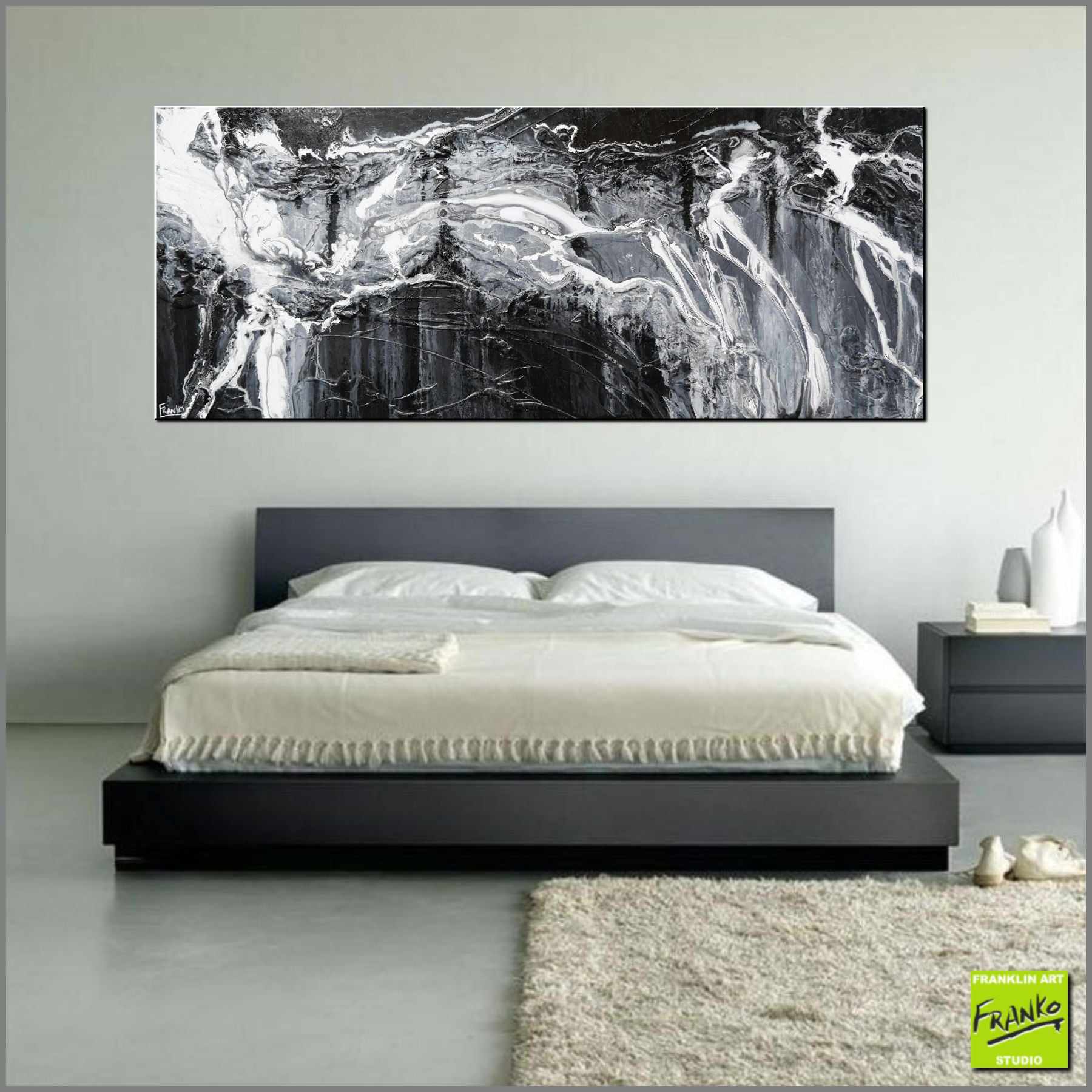 Black Woosh 200cm x 80cm Grey Black Textured Abstract Painting (SOLD)-Abstract-[Franko_Artist]-[Australian_artist]-[Gold_Coast]-[Brisbane]-[modern]-[contemporary]-[original]-[Large_artwork]-[The_Block]-[Dream_Homes]-[ideas]-[Grand_Designs]-[Art_Lover]-Franklin Art Studio