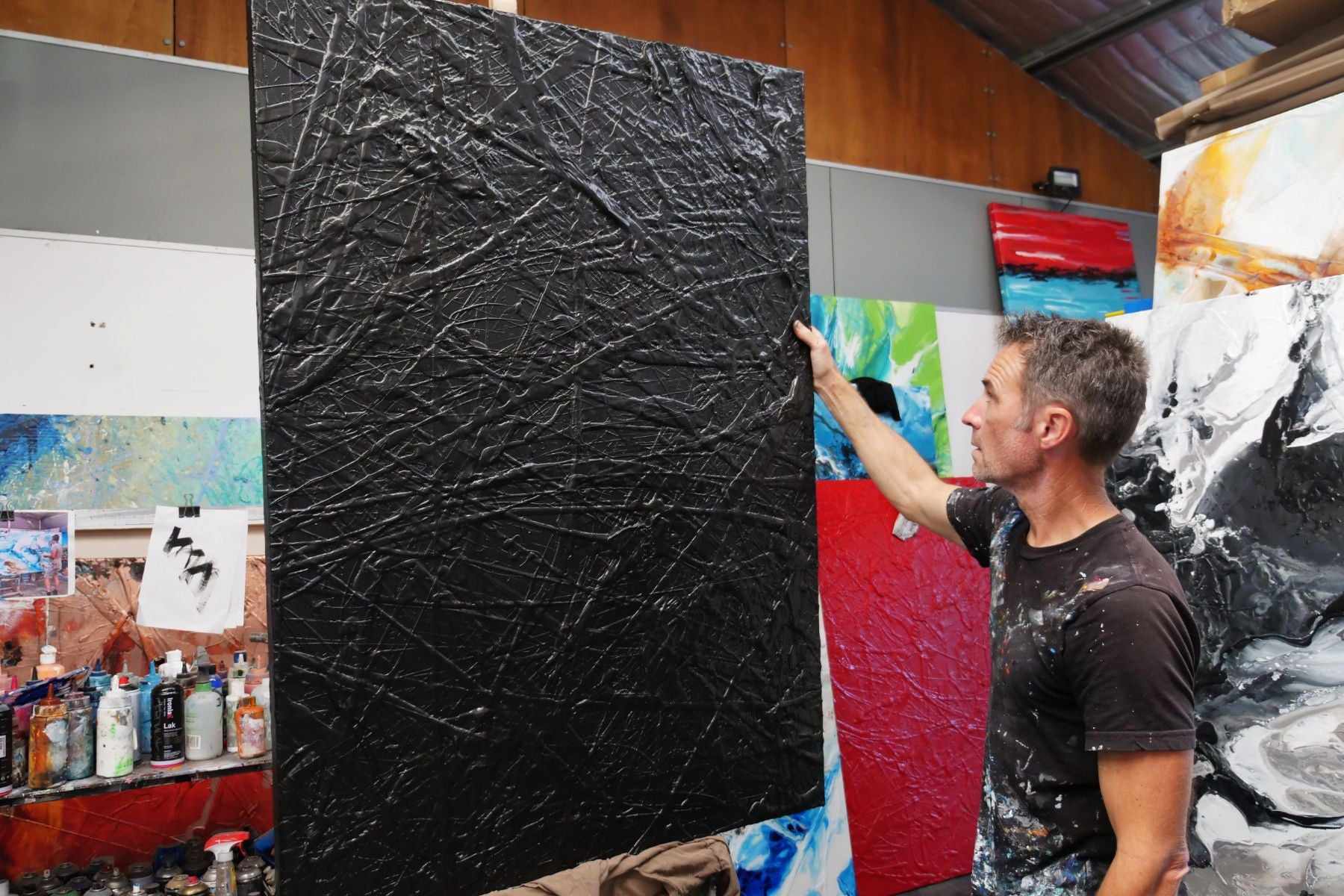 Blackest Magic 140cm x 100cm Black Textured Abstract Painting (SOLD)