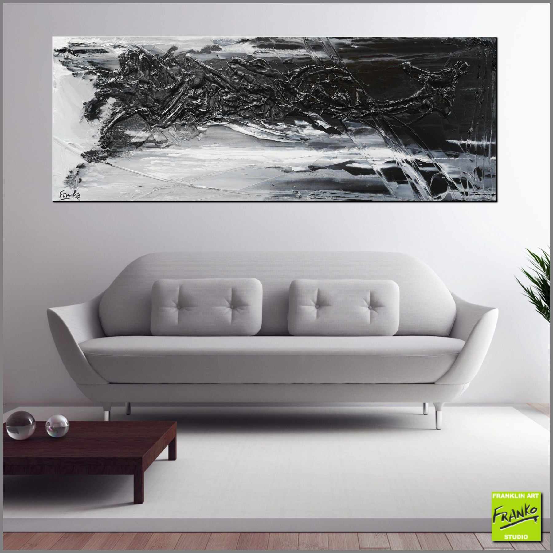 Blackish Grey 160cm x 60cm Black Grey Textured Abstract Painting (SOLD)-Abstract-[Franko_Artist]-[Australian_artist]-[Gold_Coast]-[Brisbane]-[modern]-[contemporary]-[original]-[Large_artwork]-[The_Block]-[Dream_Homes]-[ideas]-[Grand_Designs]-[Art_Lover]-Franklin Art Studio