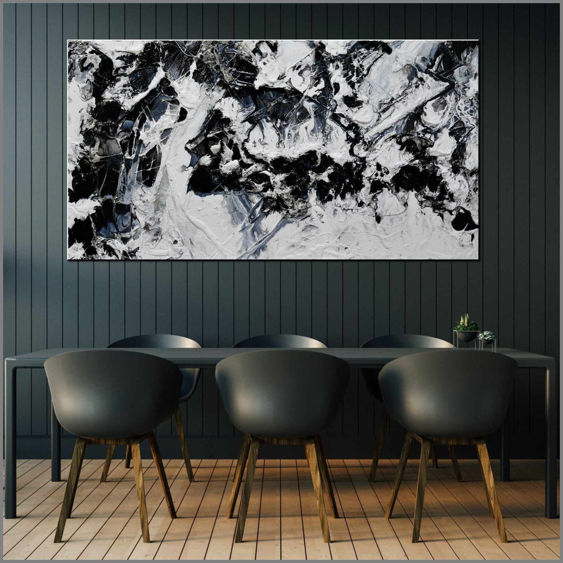 Bliss 190cm x 100cm Black White Textured Abstract Painting (SOLD)-Abstract-[Franko_Artist]-[Australian_artist]-[Gold_Coast]-[Brisbane]-[modern]-[contemporary]-[original]-[Large_artwork]-[The_Block]-[Dream_Homes]-[ideas]-[Grand_Designs]-[Art_Lover]-Franklin Art Studio