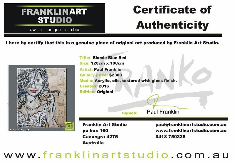 Blonde Blue Red 120cm x 100cm 50 Shades of Grey Vintage Book Pop art Painting (SOLD)-book club-[Franko_Artist]-[The_Block]-[Dream_Homes]-[ideas]-[Grand_Designs]-[Art_Lover]-Franklin Art Studio