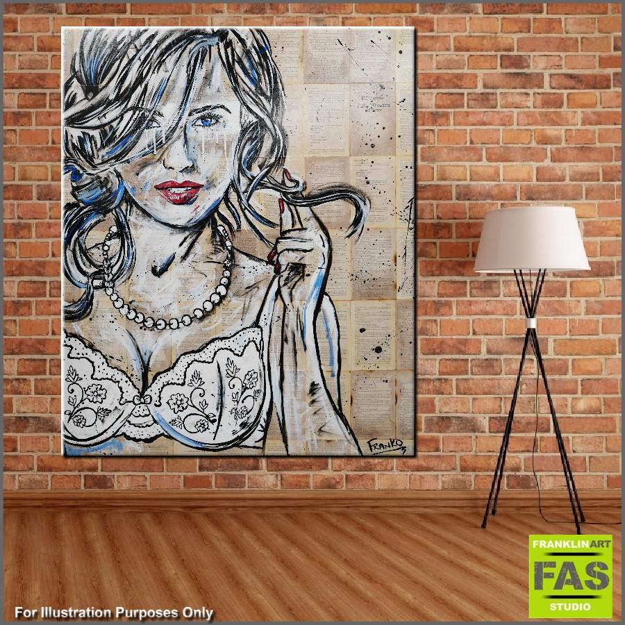 Blonde Blue Red 120cm x 100cm 50 Shades of Grey Vintage Book Pop art Painting (SOLD)-book club-[Franko_Artist]-[Australian_artist]-[Gold_Coast]-[Brisbane]-[modern]-[contemporary]-[original]-[Large_artwork]-[The_Block]-[Dream_Homes]-[ideas]-[Grand_Designs]-[Art_Lover]-Franklin Art Studio