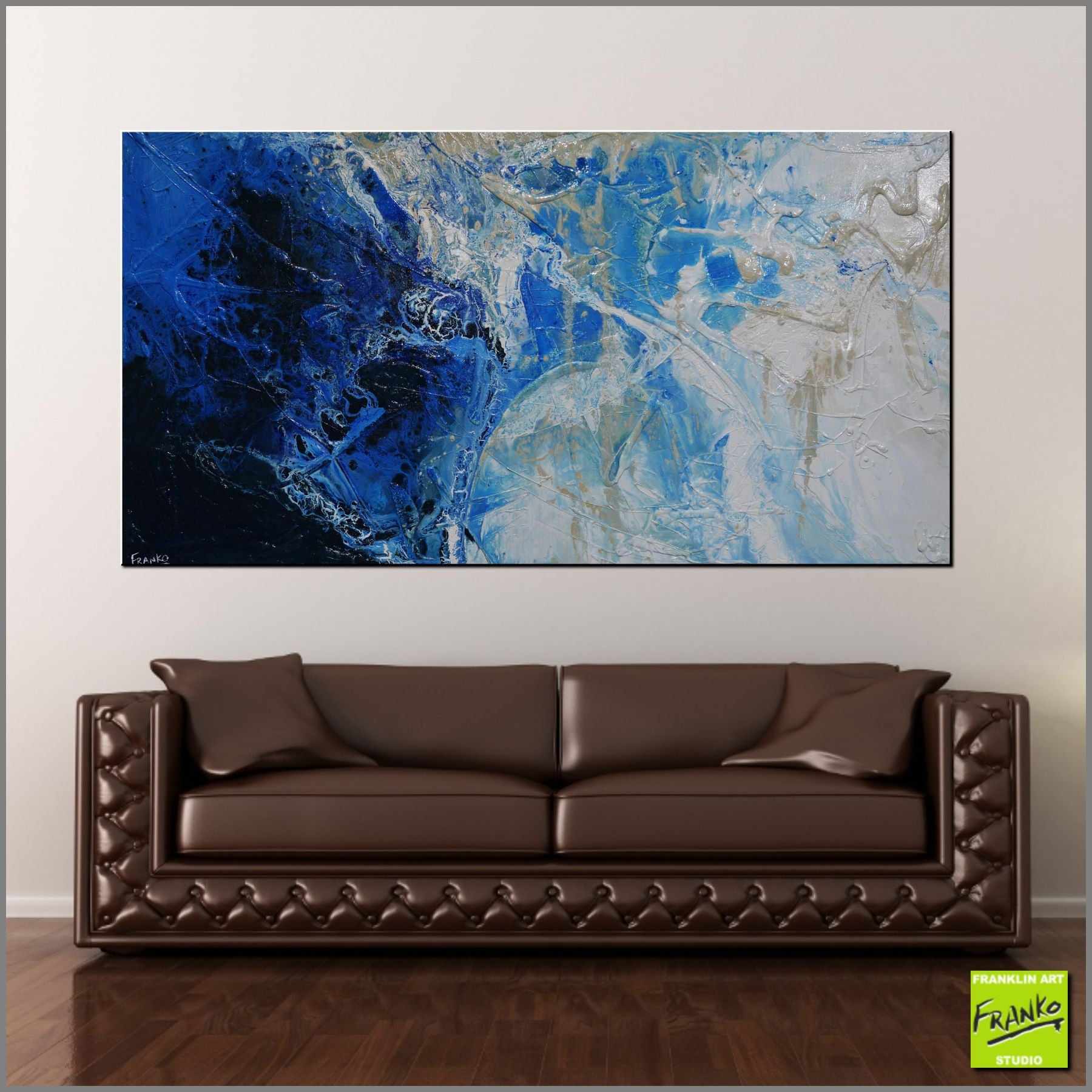 Blu Atoll 190cm x 100cm White Blue Textured Abstract Painting (SOLD)-Abstract-[Franko_Artist]-[Australian_artist]-[Gold_Coast]-[Brisbane]-[modern]-[contemporary]-[original]-[Large_artwork]-[The_Block]-[Dream_Homes]-[ideas]-[Grand_Designs]-[Art_Lover]-Franklin Art Studio