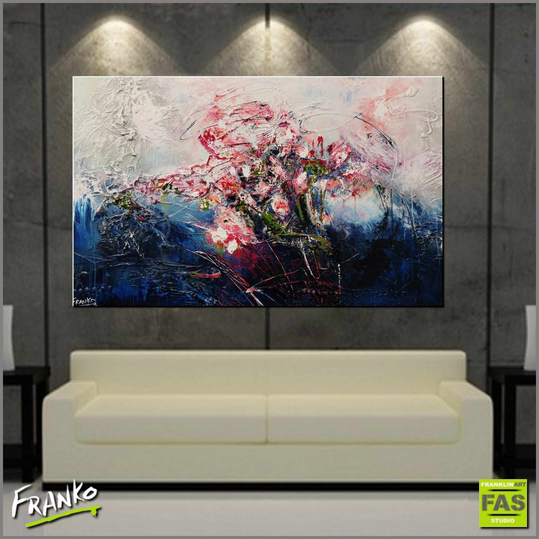 Blu Bloom 160cm x 100cm Blue Grey Pink Textured Abstract Painting (SOLD)-Abstract-[Franko_Artist]-[Australian_artist]-[Gold_Coast]-[Brisbane]-[modern]-[contemporary]-[original]-[Large_artwork]-[The_Block]-[Dream_Homes]-[ideas]-[Grand_Designs]-[Art_Lover]-Franklin Art Studio