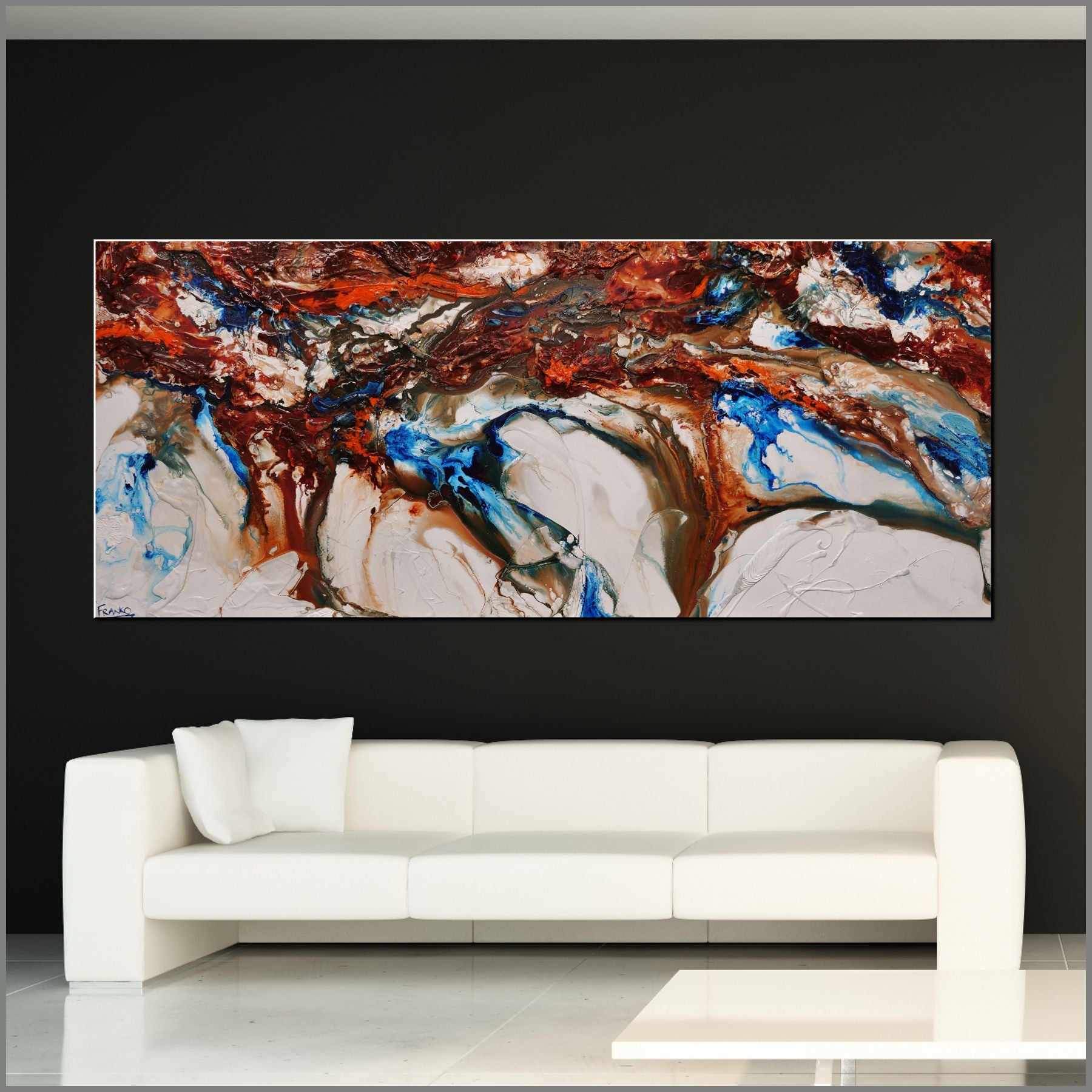 Blu Coast 240cm x 100cm Blue Cream Textured Abstract Painting (SOLD)-Abstract-[Franko_Artist]-[Australian_artist]-[Gold_Coast]-[Brisbane]-[modern]-[contemporary]-[original]-[Large_artwork]-[The_Block]-[Dream_Homes]-[ideas]-[Grand_Designs]-[Art_Lover]-Franklin Art Studio