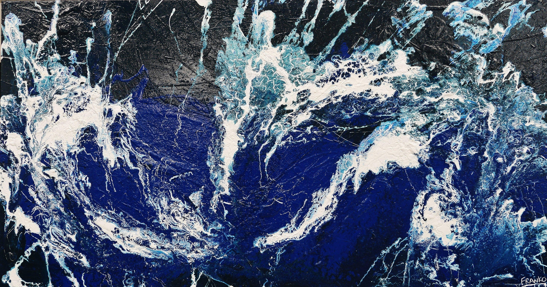 Blu Drift 190cm x 100cm White Blue Textured Abstract Painting (SOLD)-Abstract-[Franko_Artist]-[Australian_artist]-[Gold_Coast]-[Brisbane]-[modern]-[contemporary]-[original]-[Large_artwork]-Franklin Art Studio
