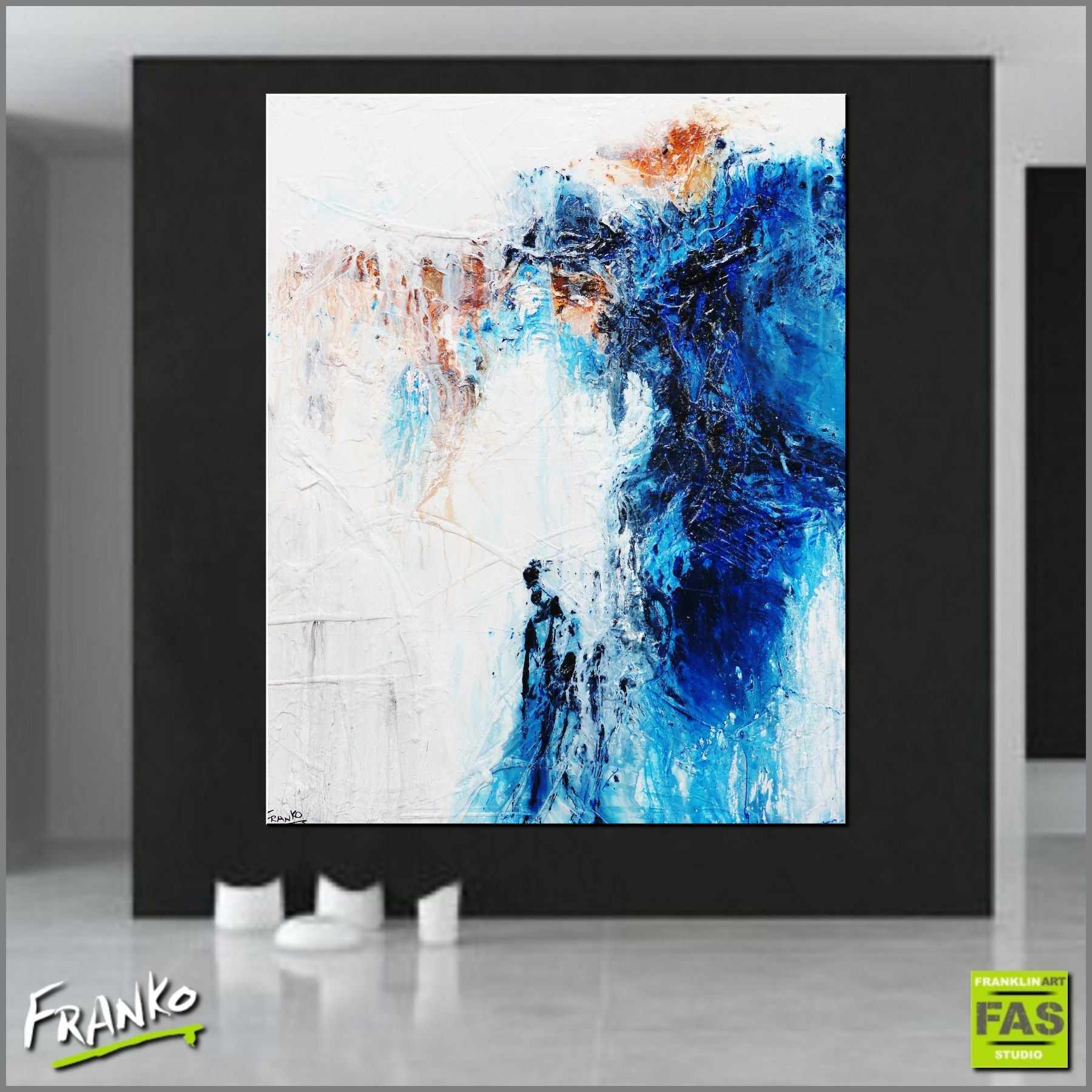 Blu Peaks 120cm x 150cm Blue White Abstract Painting (SOLD)-Abstract-[Franko_Artist]-[Australian_artist]-[Gold_Coast]-[Brisbane]-[modern]-[contemporary]-[original]-[Large_artwork]-[The_Block]-[Dream_Homes]-[ideas]-[Grand_Designs]-[Art_Lover]-Franklin Art Studio
