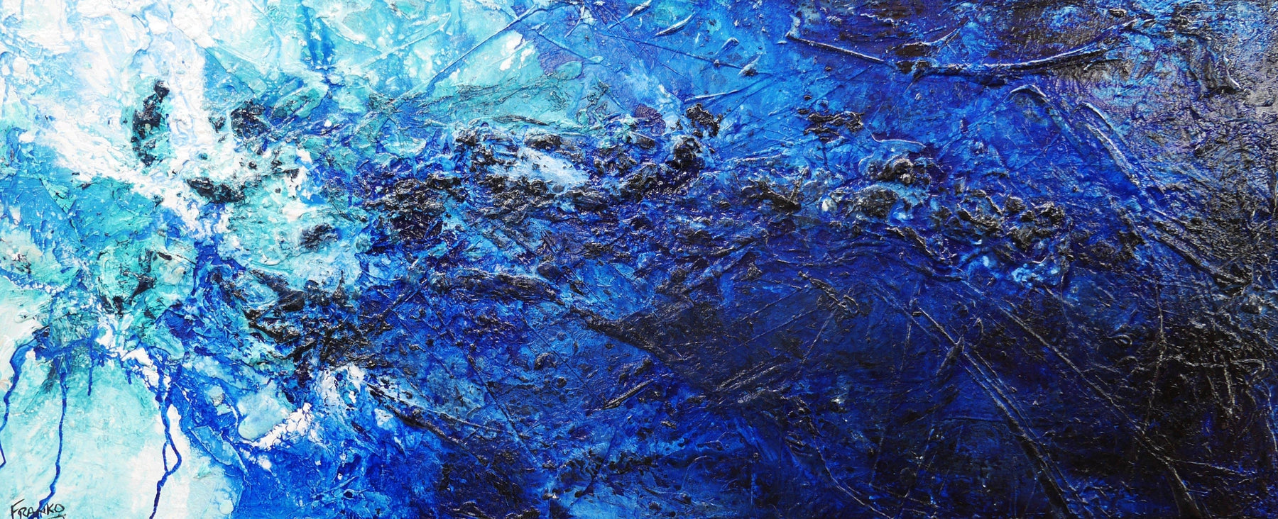 Blu Shard 240cm x 100cm Blue Abstract Painting (SOLD)-Abstract-[Franko_Artist]-[Australian_artist]-[Gold_Coast]-[Brisbane]-[modern]-[contemporary]-[original]-[Large_artwork]-Franklin Art Studio