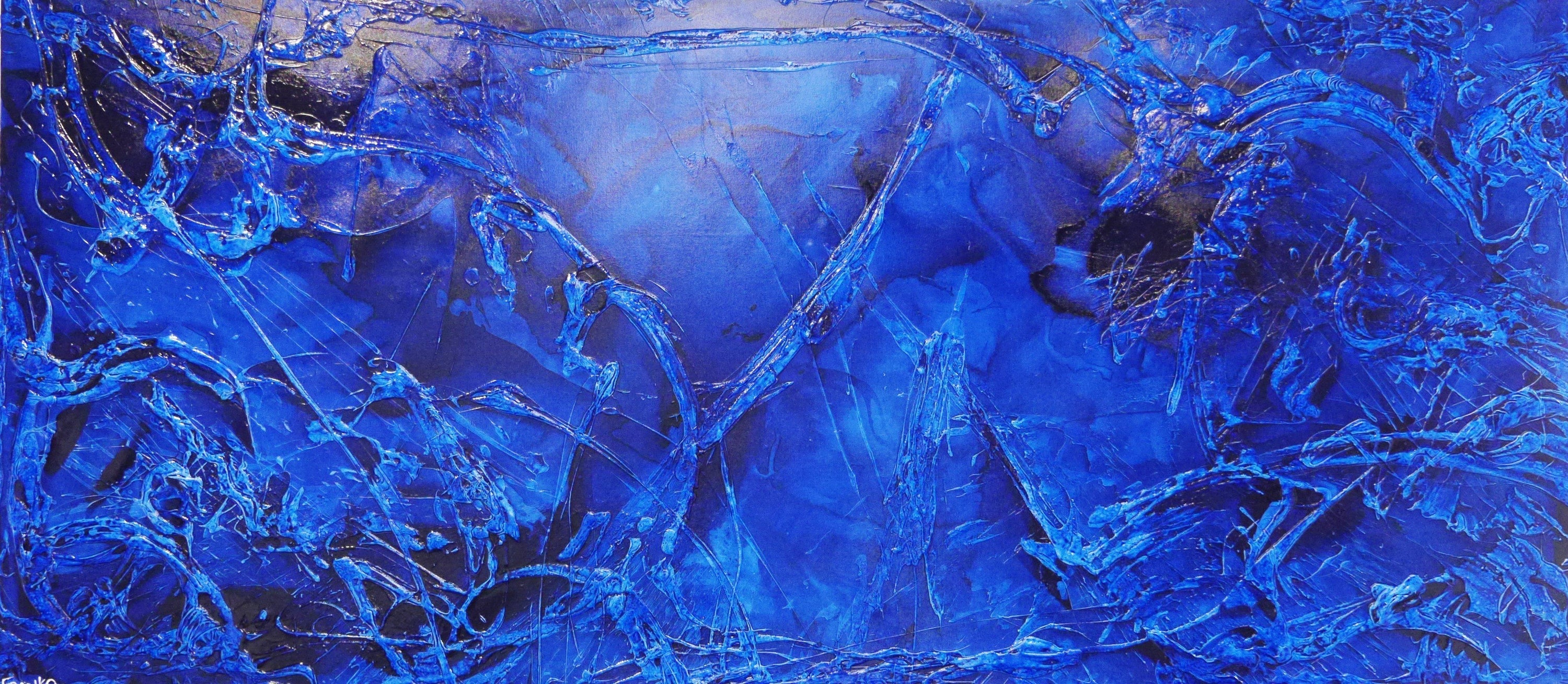 Blue Alone 270cm x 120cm Blue Abstract Painting (SOLD)-abstract-[Franko_Artist]-[Australian_artist]-[Gold_Coast]-[Brisbane]-[modern]-[contemporary]-[original]-[Large_artwork]-Franklin Art Studio