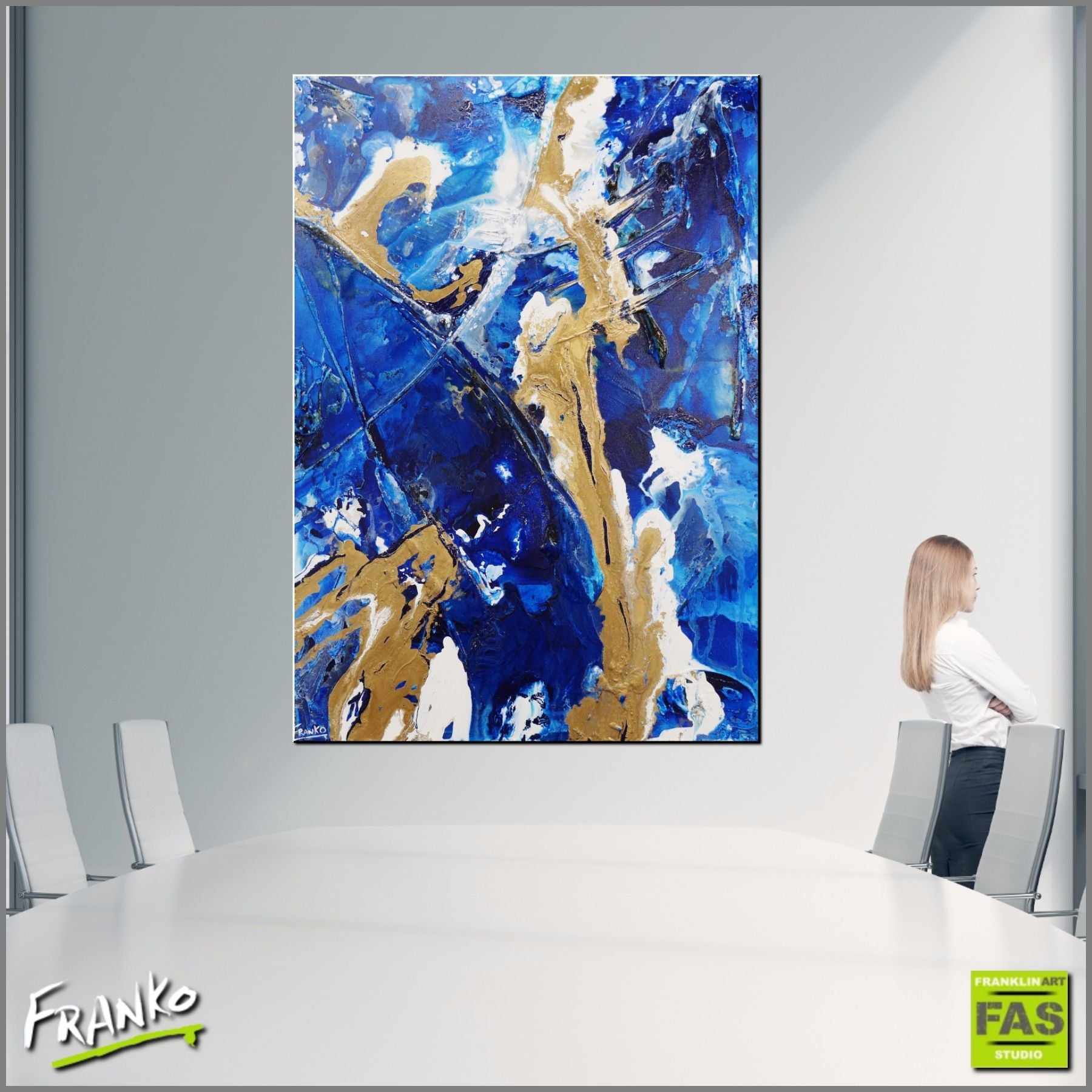 Blue And Gold Glitz 140cm x 100cm Blue And Gold Abstract Painting (SOLD)-abstract-[Franko_Artist]-[Australian_artist]-[Gold_Coast]-[Brisbane]-[modern]-[contemporary]-[original]-[Large_artwork]-[The_Block]-[Dream_Homes]-[ideas]-[Grand_Designs]-[Art_Lover]-Franklin Art Studio