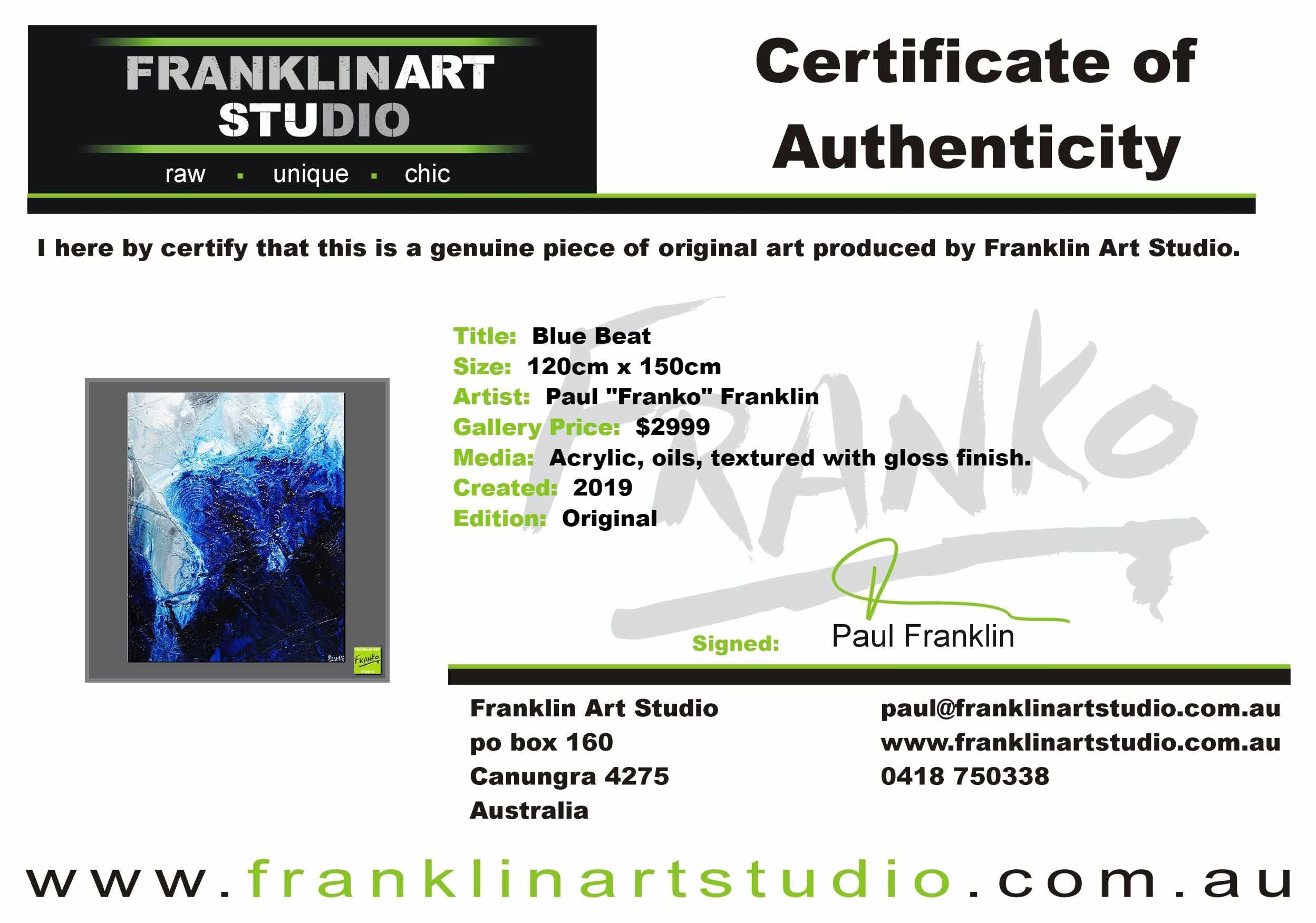Blue Beat 120cm x 150cm Blue White Textured Abstract Painting (SOLD)-Abstract-[Franko_Artist]-[The_Block]-[Dream_Homes]-[ideas]-[Grand_Designs]-[Art_Lover]-Franklin Art Studio