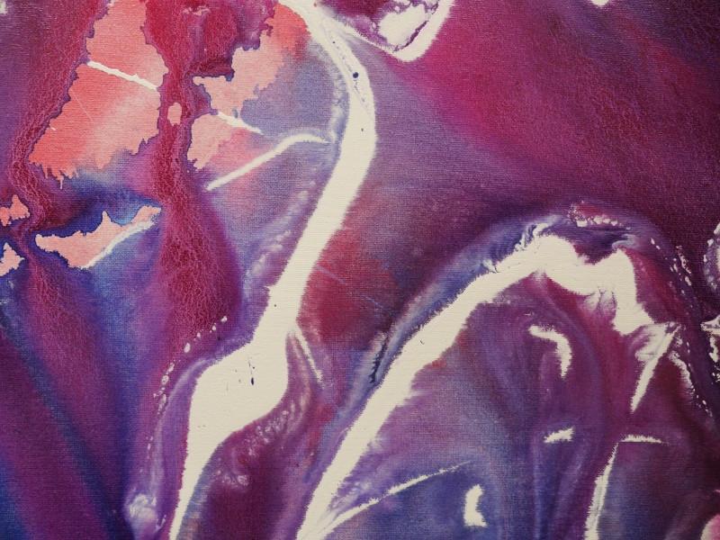 Blue Bird Liquid Carat 120cm x 120cm Pink and Purple Abstract Painting (SOLD)