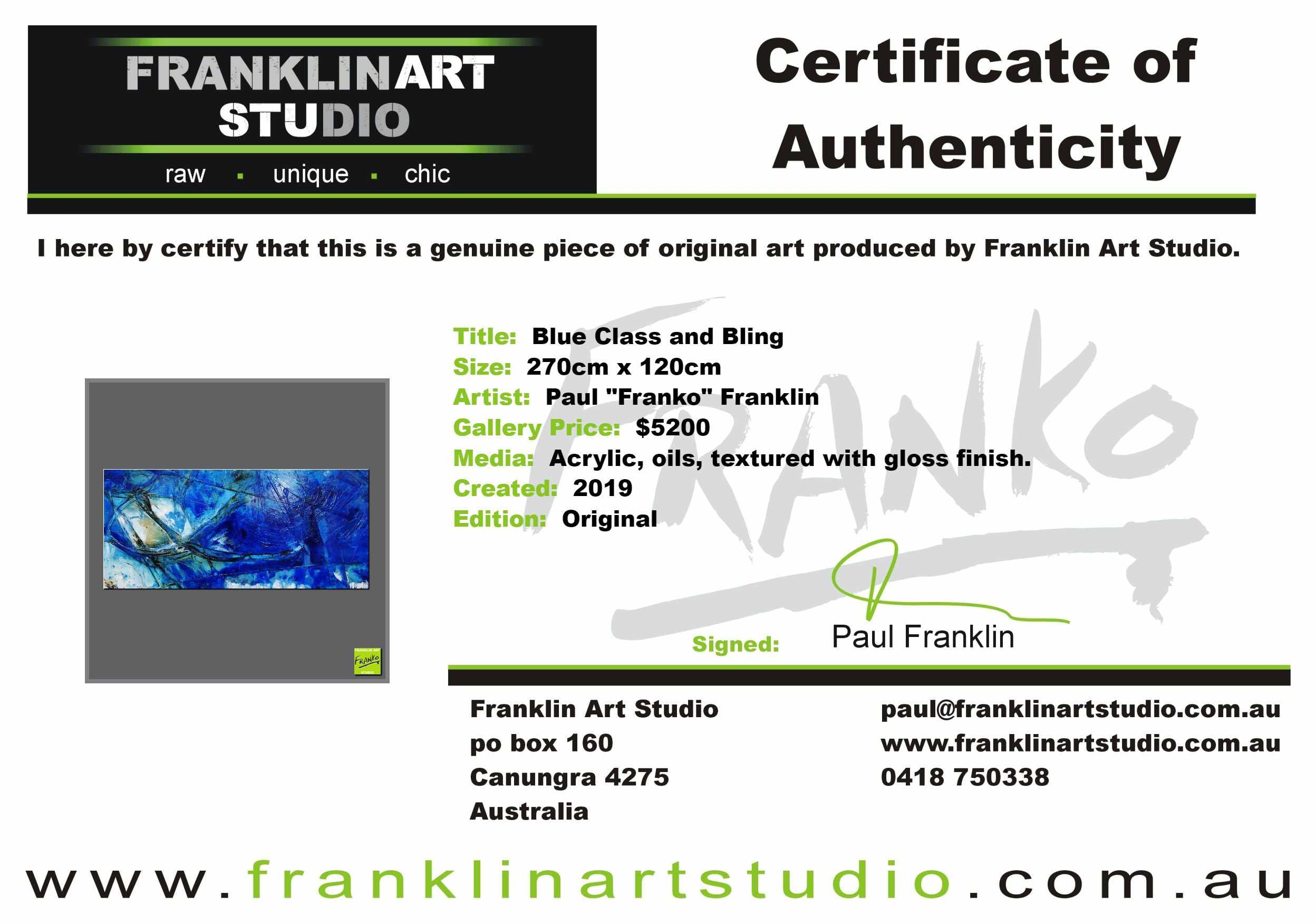 Blue Class and Bling 270cm x 120cm Blue Textured Abstract Painting (SOLD)-Abstract-[Franko_Artist]-[The_Block]-[Dream_Homes]-[ideas]-[Grand_Designs]-[Art_Lover]-Franklin Art Studio