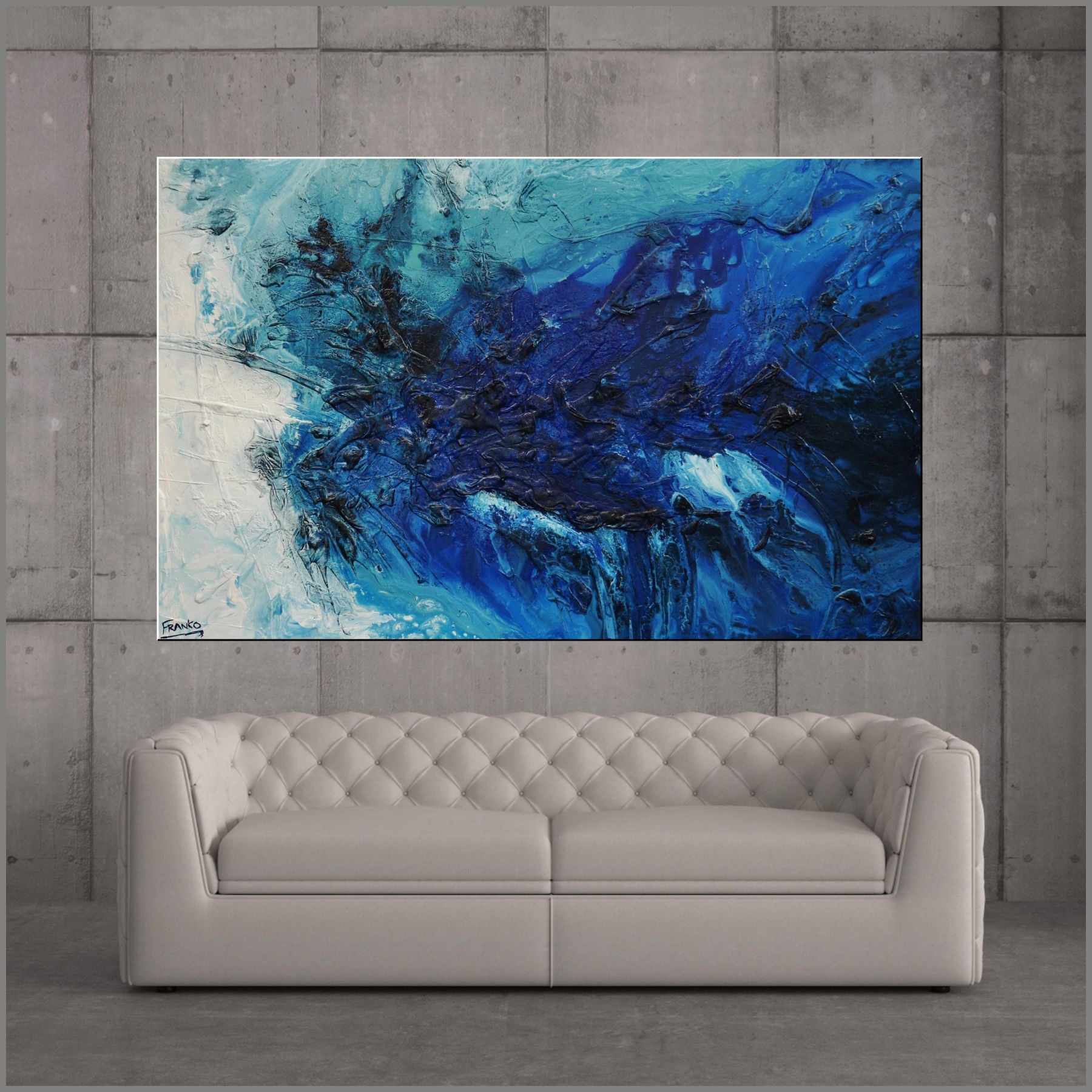 Blue Crush 160cm x 100cm White Blue Abstract Painting (SOLD)-abstract-[Franko_Artist]-[Australian_artist]-[Gold_Coast]-[Brisbane]-[modern]-[contemporary]-[original]-[Large_artwork]-[The_Block]-[Dream_Homes]-[ideas]-[Grand_Designs]-[Art_Lover]-Franklin Art Studio