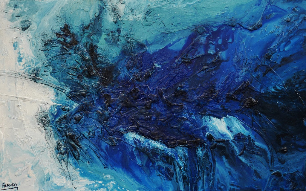 Blue Crush 160cm x 100cm White Blue Abstract Painting (SOLD)-abstract-[Franko_Artist]-[Australian_artist]-[Gold_Coast]-[Brisbane]-[modern]-[contemporary]-[original]-[Large_artwork]-Franklin Art Studio