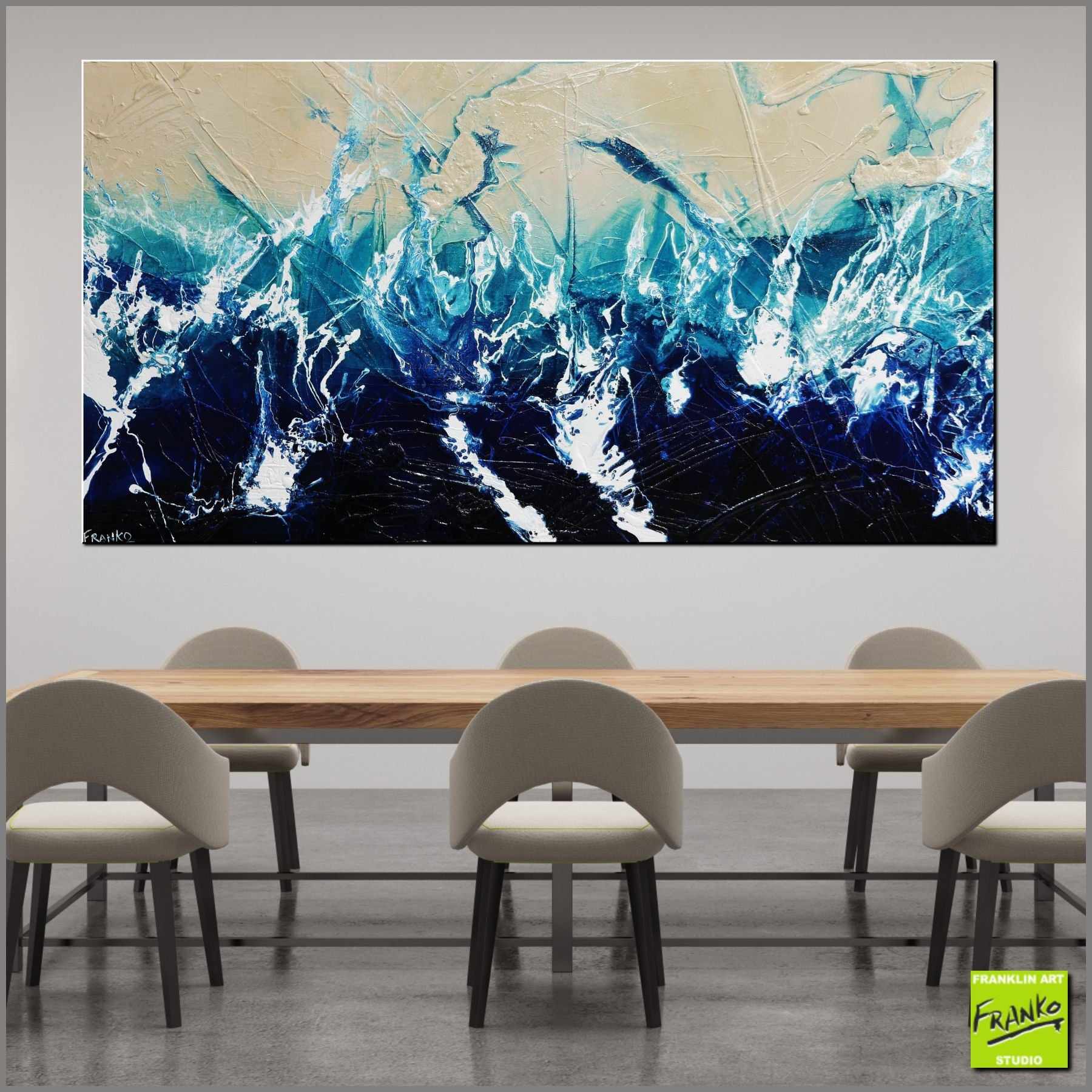 Blue Drift 190cm x 100cm White Cream Blue Textured Abstract Painting (SOLD)-Abstract-[Franko_Artist]-[Australian_artist]-[Gold_Coast]-[Brisbane]-[modern]-[contemporary]-[original]-[Large_artwork]-[The_Block]-[Dream_Homes]-[ideas]-[Grand_Designs]-[Art_Lover]-Franklin Art Studio