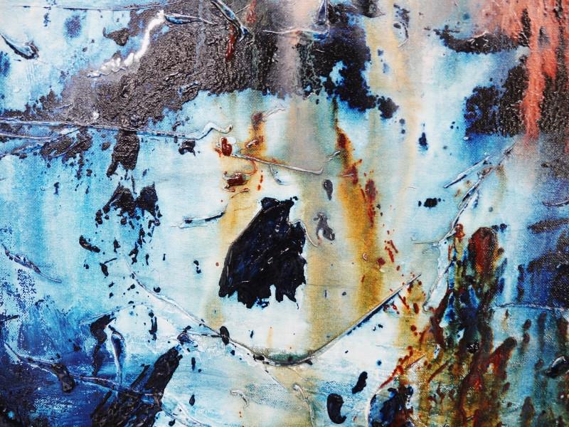 Blue Madder 120cm x 120cm Blue Abstract Painting (SOLD)-abstract-[Franko]-[Artist]-[Australia]-[Painting]-Franklin Art Studio