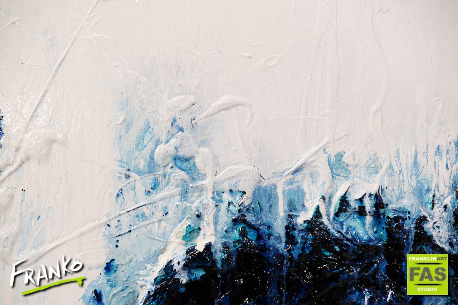 Blue Monty 160cm x 100cm Blue White Textured Abstract Painting-Abstract-[Franko]-[Artist]-[Australia]-[Painting]-Franklin Art Studio