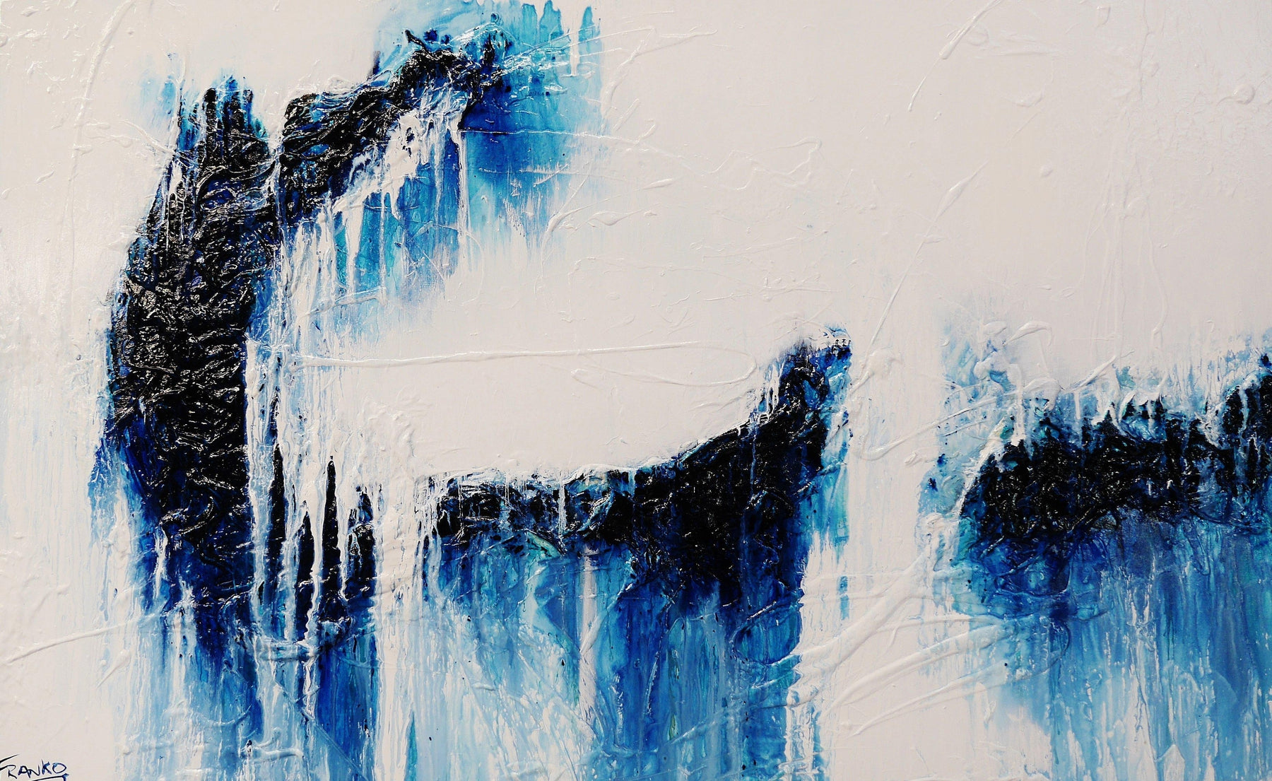Blue Monty 160cm x 100cm Blue White Textured Abstract Painting-Abstract-[Franko_Artist]-[Australian_artist]-[Gold_Coast]-[Brisbane]-[modern]-[contemporary]-[original]-[Large_artwork]-Franklin Art Studio