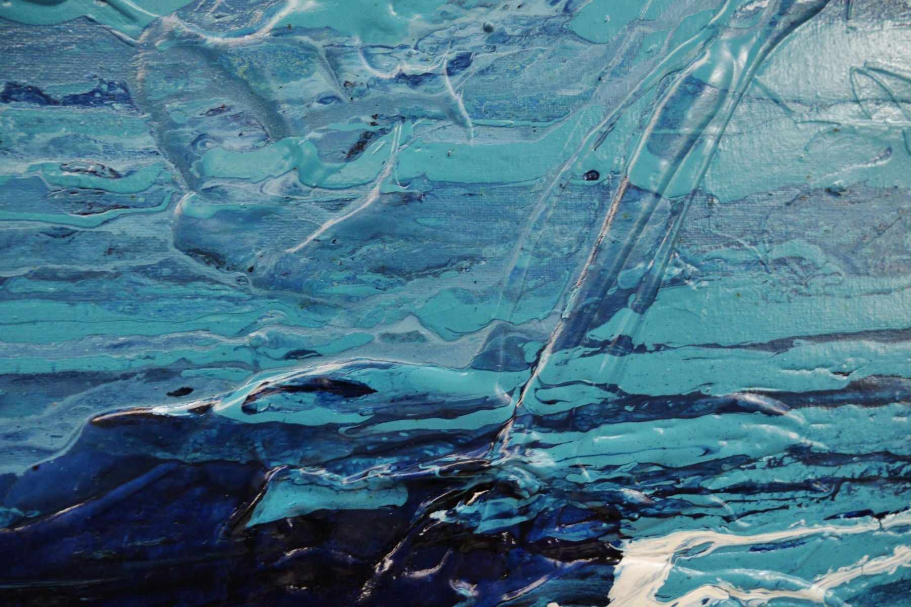 Blue Myth 200cm x 80cm Blue Textured Abstract Painting (SOLD)