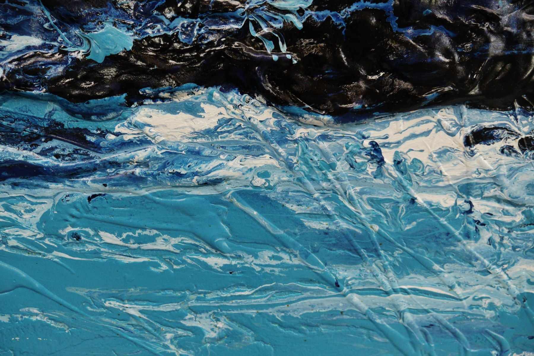 Blue Myth 200cm x 80cm Blue Textured Abstract Painting (SOLD)