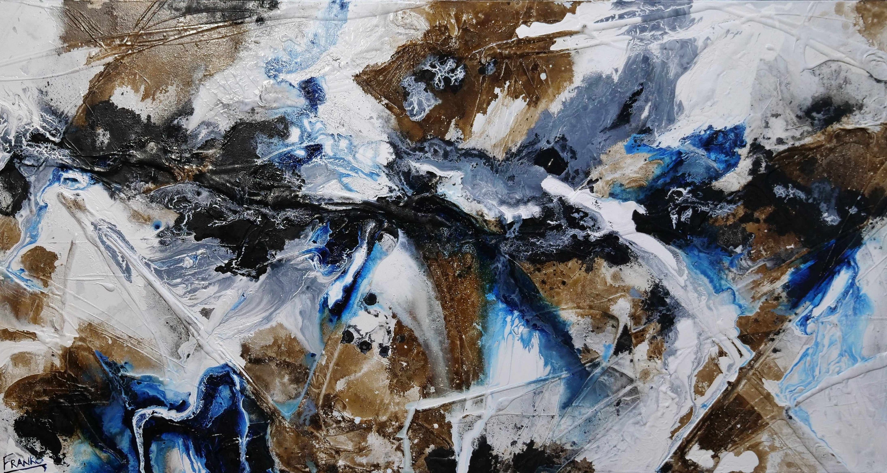 Blue Rust 190cm x 100cm Blue Rust Textured Abstract Painting (SOLD)-Abstract-[Franko_Artist]-[Australian_artist]-[Gold_Coast]-[Brisbane]-[modern]-[contemporary]-[original]-[Large_artwork]-Franklin Art Studio