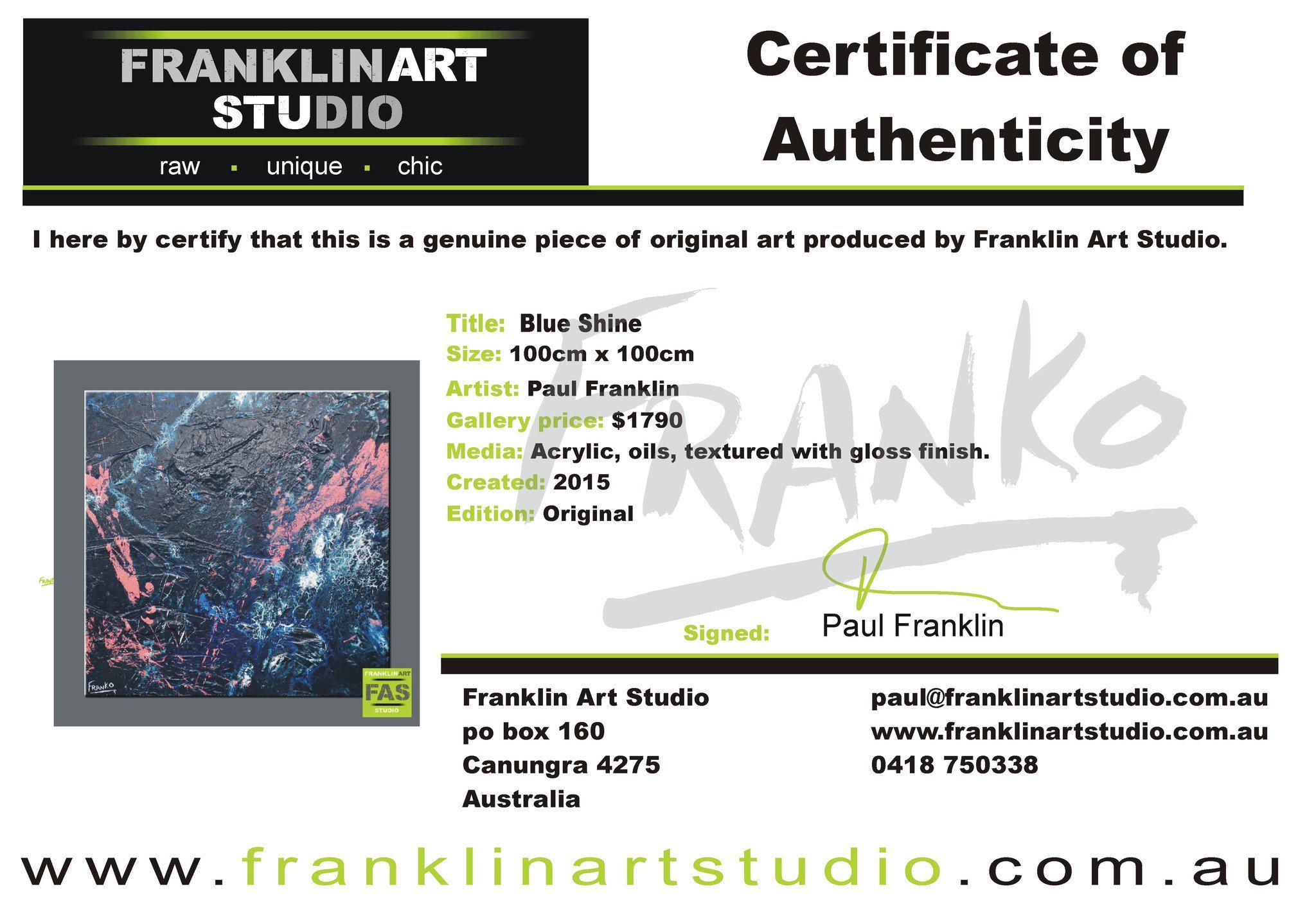 Blue Shine 100cm x 100cm Abstract Painting Blue (SOLD)-abstract-[Franko_Artist]-[The_Block]-[Dream_Homes]-[ideas]-[Grand_Designs]-[Art_Lover]-Franklin Art Studio