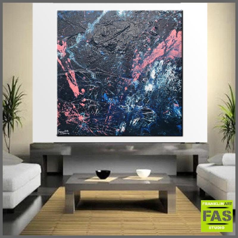 Blue Shine 100cm x 100cm Abstract Painting Blue (SOLD)-abstract-[Franko_Artist]-[Australian_artist]-[Gold_Coast]-[Brisbane]-[modern]-[contemporary]-[original]-[Large_artwork]-[The_Block]-[Dream_Homes]-[ideas]-[Grand_Designs]-[Art_Lover]-Franklin Art Studio