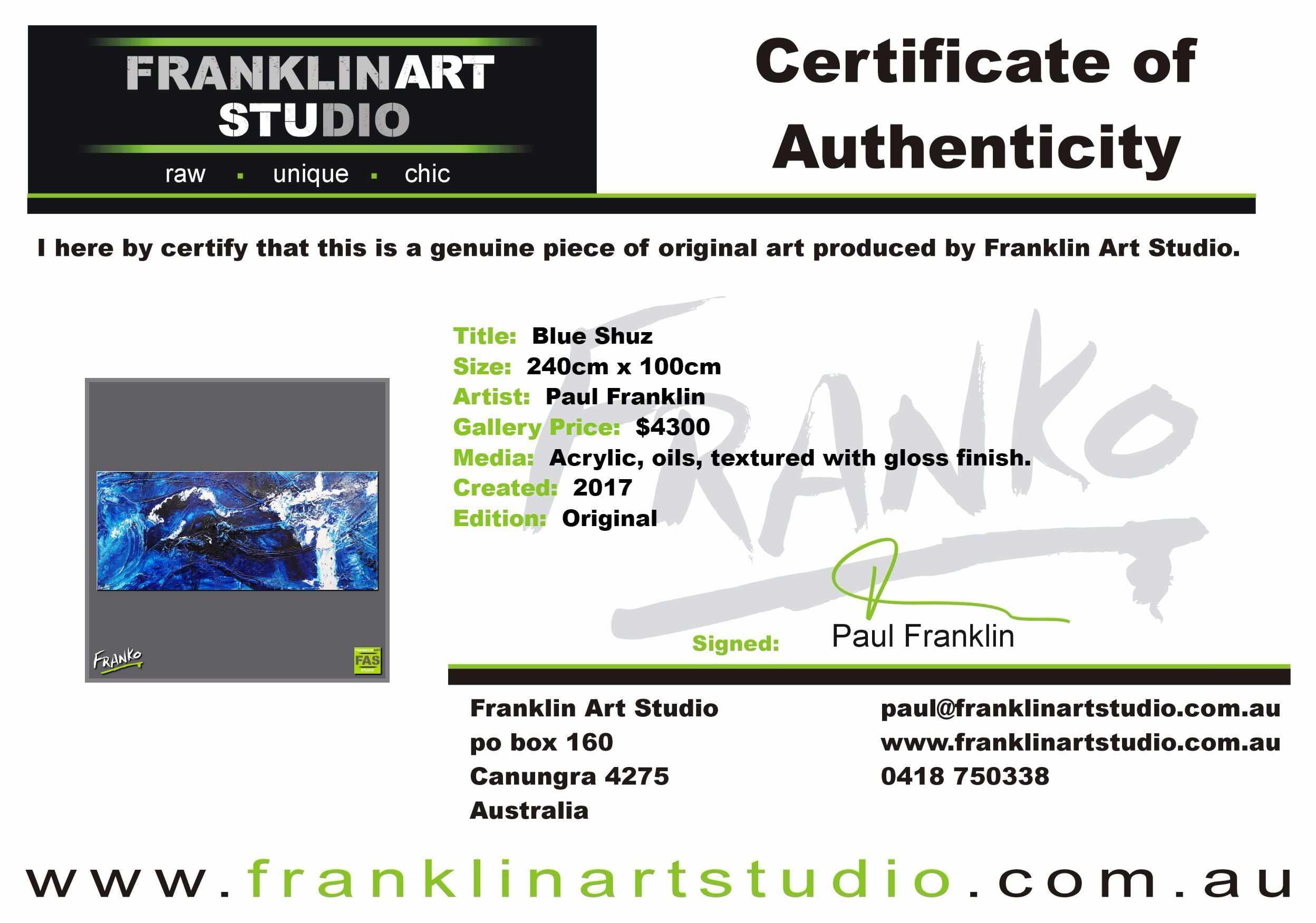 Blue Shuz 240cm x 100cm Blue Abstract Painting (SOLD)-abstract-[Franko_Artist]-[The_Block]-[Dream_Homes]-[ideas]-[Grand_Designs]-[Art_Lover]-Franklin Art Studio