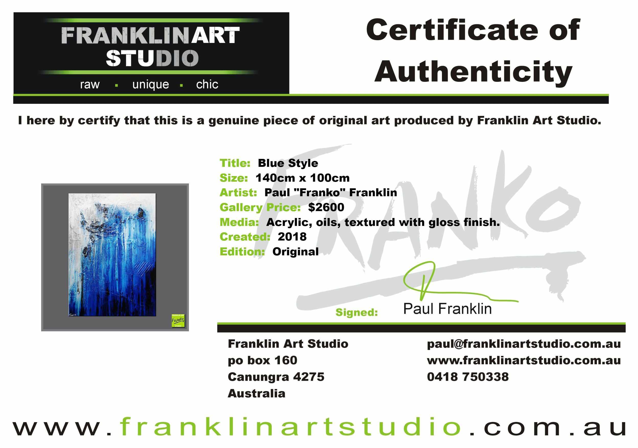 Blue Style 140cm x 100cm Blue White Grey Textured Abstract Painting (SOLD)-Abstract-[Franko_Artist]-[The_Block]-[Dream_Homes]-[ideas]-[Grand_Designs]-[Art_Lover]-Franklin Art Studio