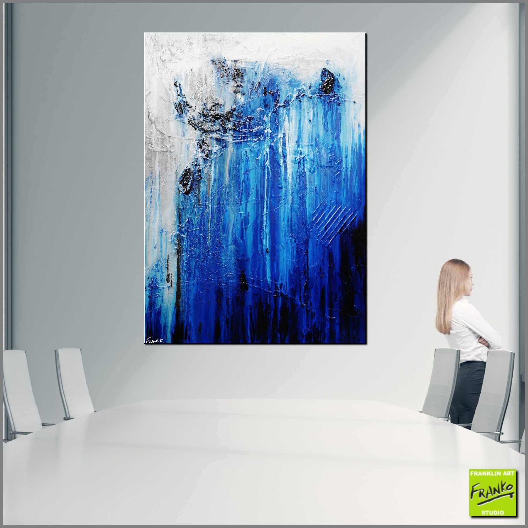 Blue Style 140cm x 100cm Blue White Grey Textured Abstract Painting (SOLD)-Abstract-[Franko_Artist]-[Australian_artist]-[Gold_Coast]-[Brisbane]-[modern]-[contemporary]-[original]-[Large_artwork]-[The_Block]-[Dream_Homes]-[ideas]-[Grand_Designs]-[Art_Lover]-Franklin Art Studio