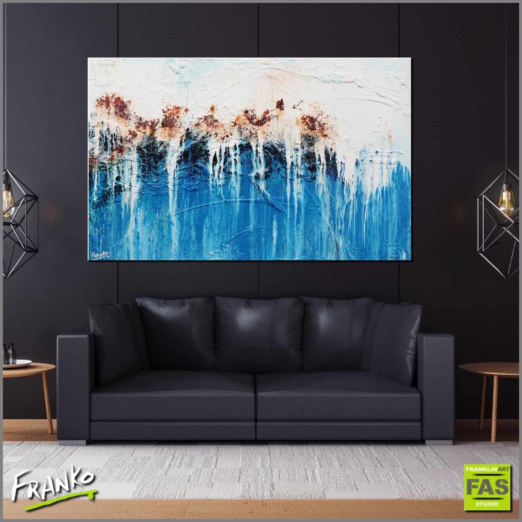 Blue & Teal Classic 160cm x 100cm White Blue Abstract Painting (SOLD)-Abstract-[Franko_Artist]-[Australian_artist]-[Gold_Coast]-[Brisbane]-[modern]-[contemporary]-[original]-[Large_artwork]-[The_Block]-[Dream_Homes]-[ideas]-[Grand_Designs]-[Art_Lover]-Franklin Art Studio