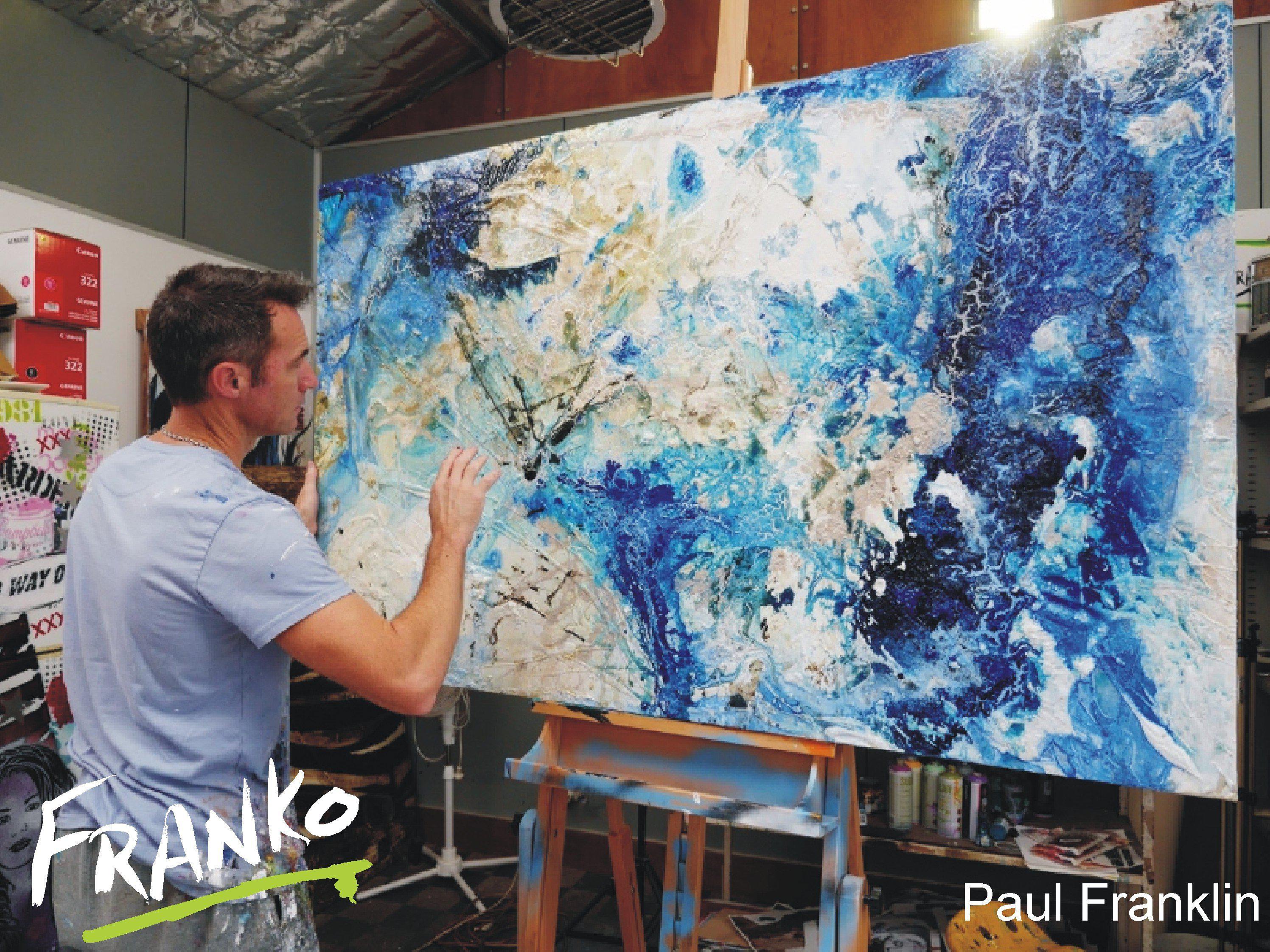 Blue Tidal 160cm x 100cm Blue Abstract Painting (SOLD)-abstract-[Franko_Artist]-[The_Block]-[Dream_Homes]-[ideas]- [Grand_Designs]-Franklin Art Studio