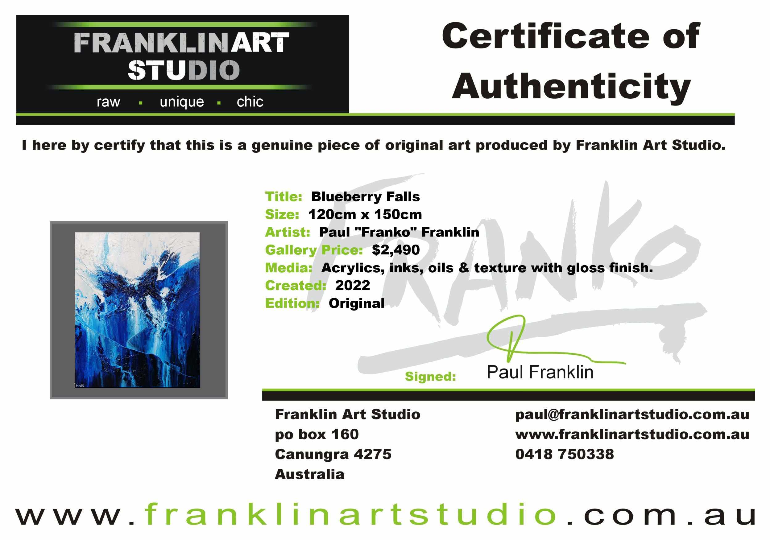 Blueberry Falls 120cm x 150cm Blue White Textured Abstract Painting-Abstract-[Franko]-[Australian]-[Popular]-[Best Selling]-Franklin Art Studio