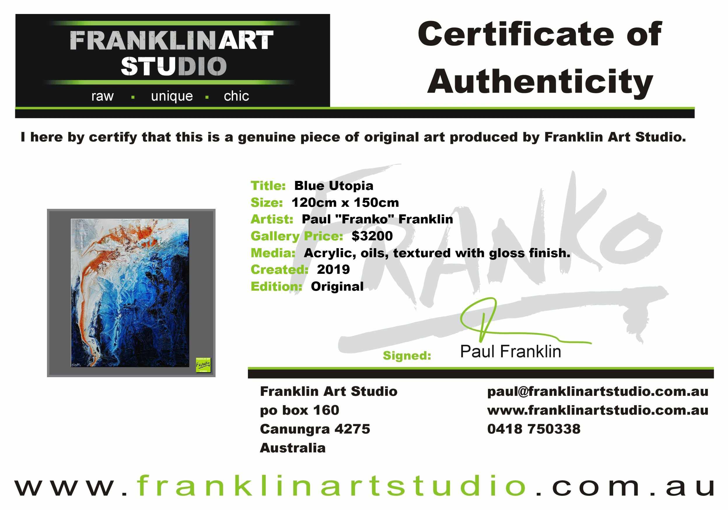Bluish Utopia 120cm x 150cm Blue White Brown Textured Abstract Painting (SOLD)-Abstract-[Franko_Artist]-[The_Block]-[Dream_Homes]-[ideas]-[Grand_Designs]-[Art_Lover]-Franklin Art Studio