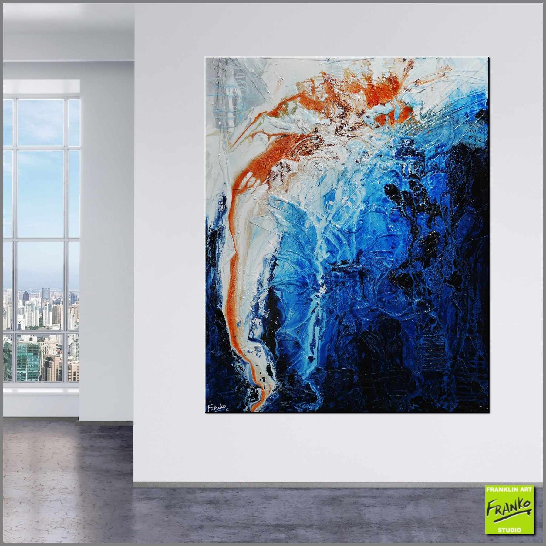Bluish Utopia 120cm x 150cm Blue White Brown Textured Abstract Painting (SOLD)-Abstract-[Franko_Artist]-[Australian_artist]-[Gold_Coast]-[Brisbane]-[modern]-[contemporary]-[original]-[Large_artwork]-[The_Block]-[Dream_Homes]-[ideas]-[Grand_Designs]-[Art_Lover]-Franklin Art Studio