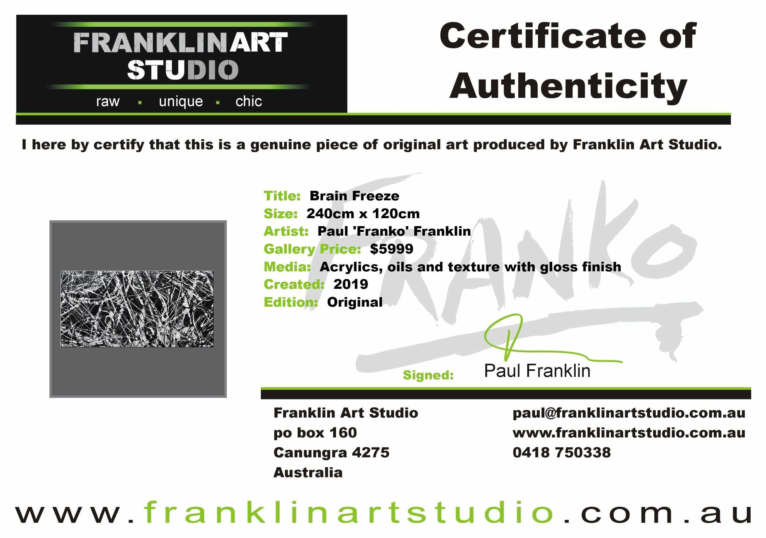 Brain Freezer 240cm x 120cm Black White Textured Abstract Painting (SOLD)-Abstract-[Franko_Artist]-[The_Block]-[Dream_Homes]-[ideas]-[Grand_Designs]-[Art_Lover]-Franklin Art Studio