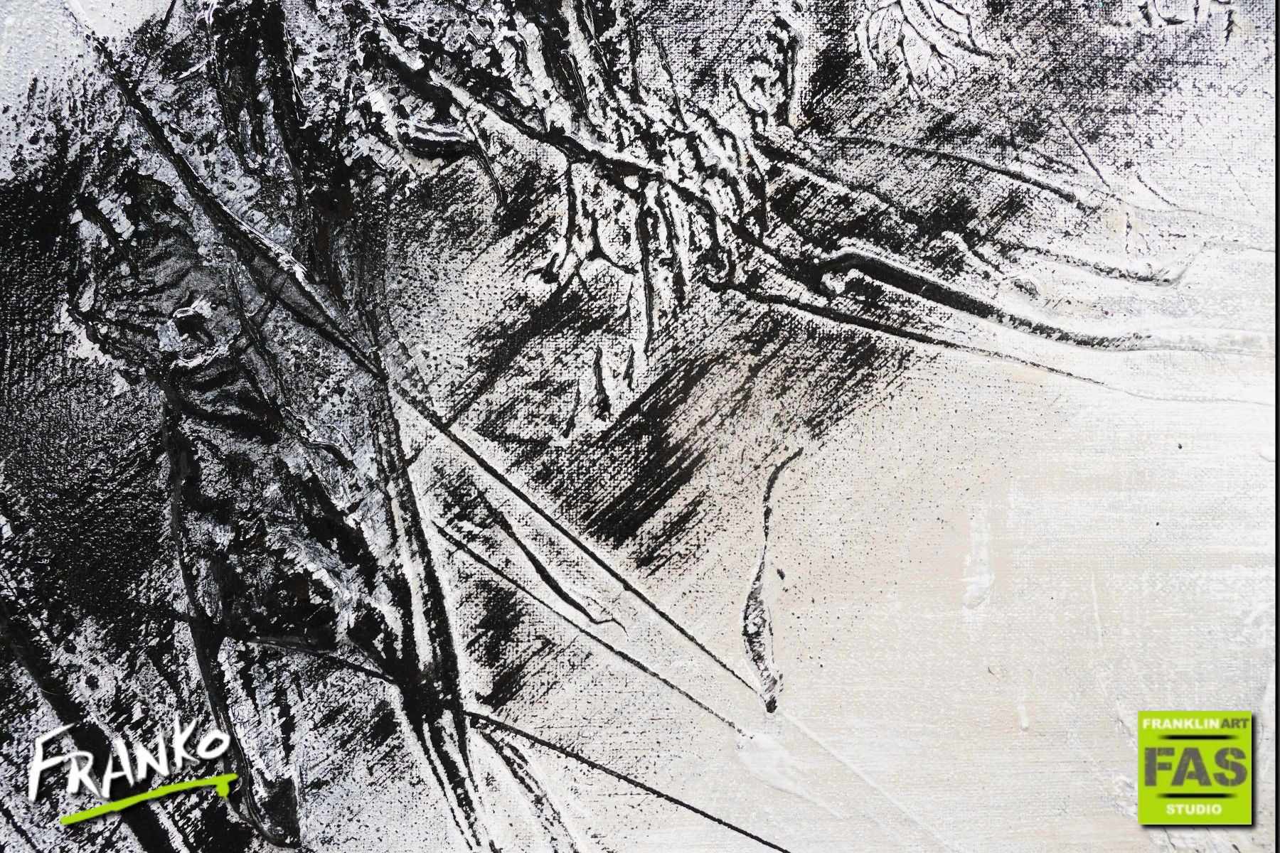 Brainwashed 100cm x 100cm Grey Black Abstract Painting (SOLD)-Abstract-[Franko]-[Artist]-[Australia]-[Painting]-Franklin Art Studio